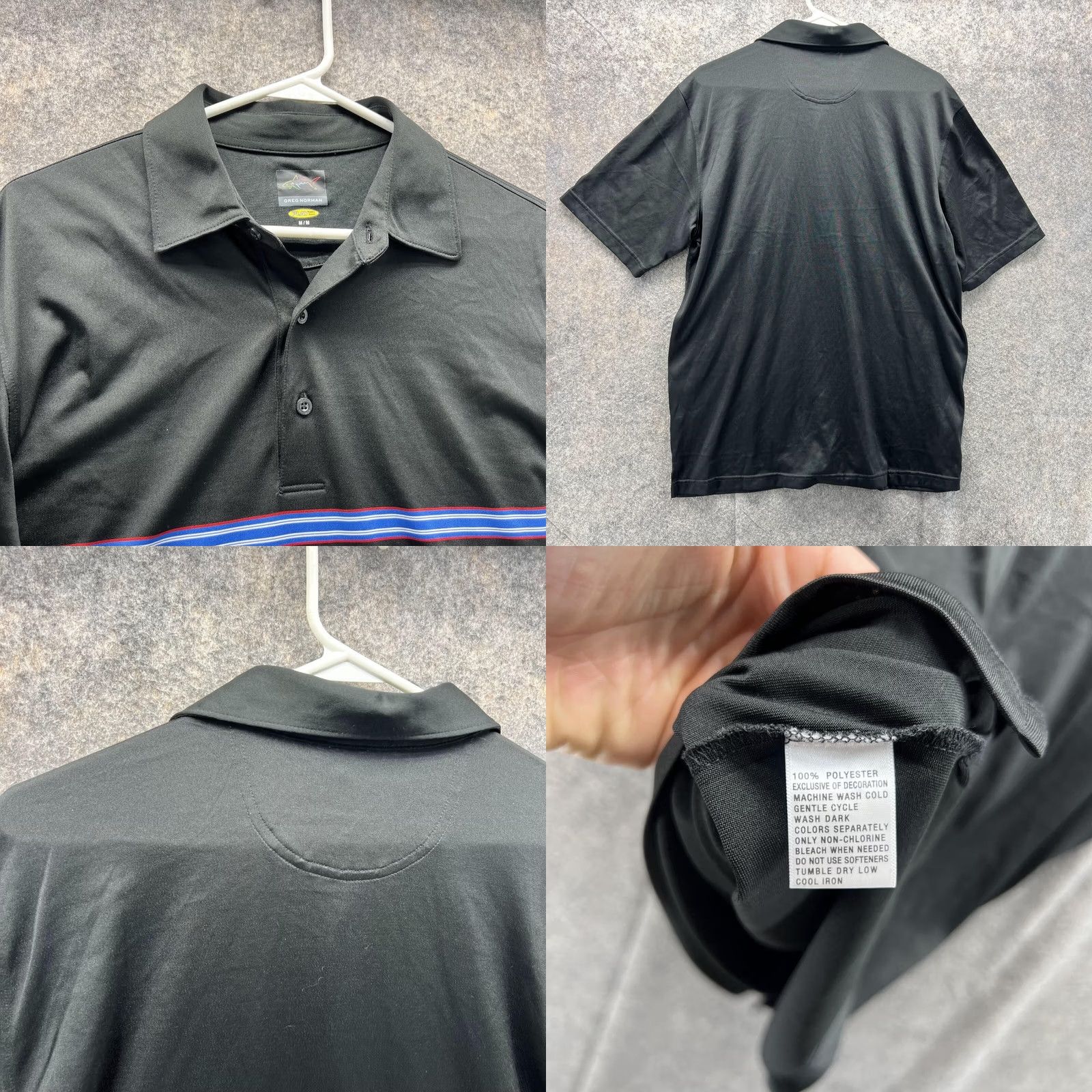 Vintage Greg Norman Polo Shirt Men Medium Adult Black Play Dry Preppy Casual Polyester Polo Shirt Mens Black 90s? Size US M / EU 48-50 / 2 - 8 Thumbnail
