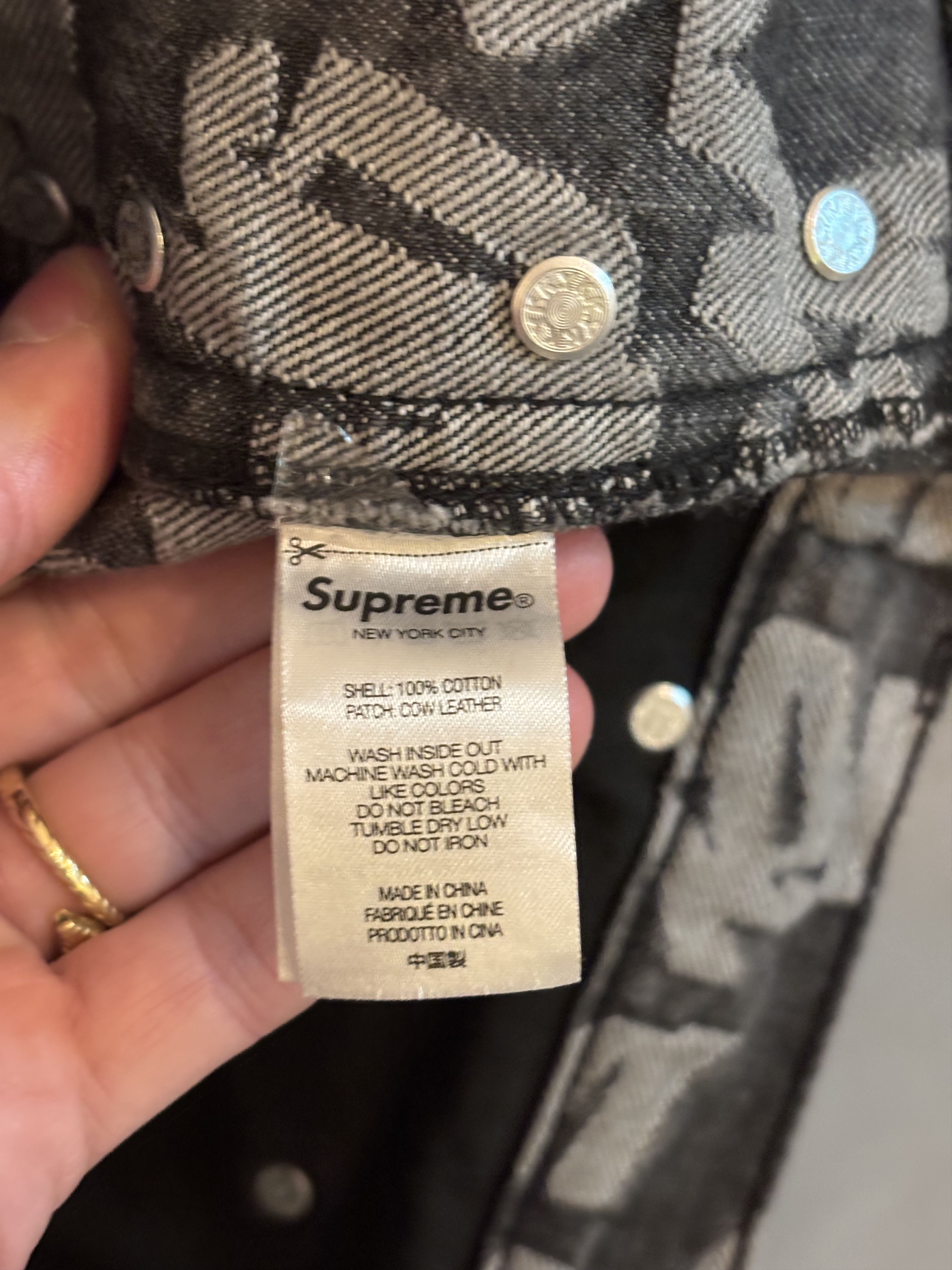 Supreme Jeans Supreme monogramme gris à motifs neuf avec étiquette Size US 34 / EU 50 - 12 Thumbnail