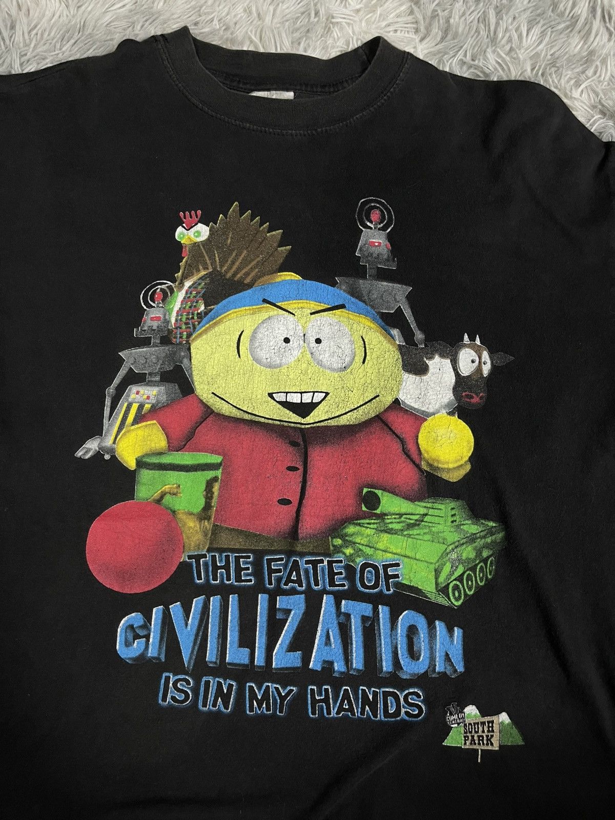 Vintage RARE Vintage 90s South Park Cartman "Fate of Civilization"XL Size US XL / EU 56 / 4 - 3 Thumbnail