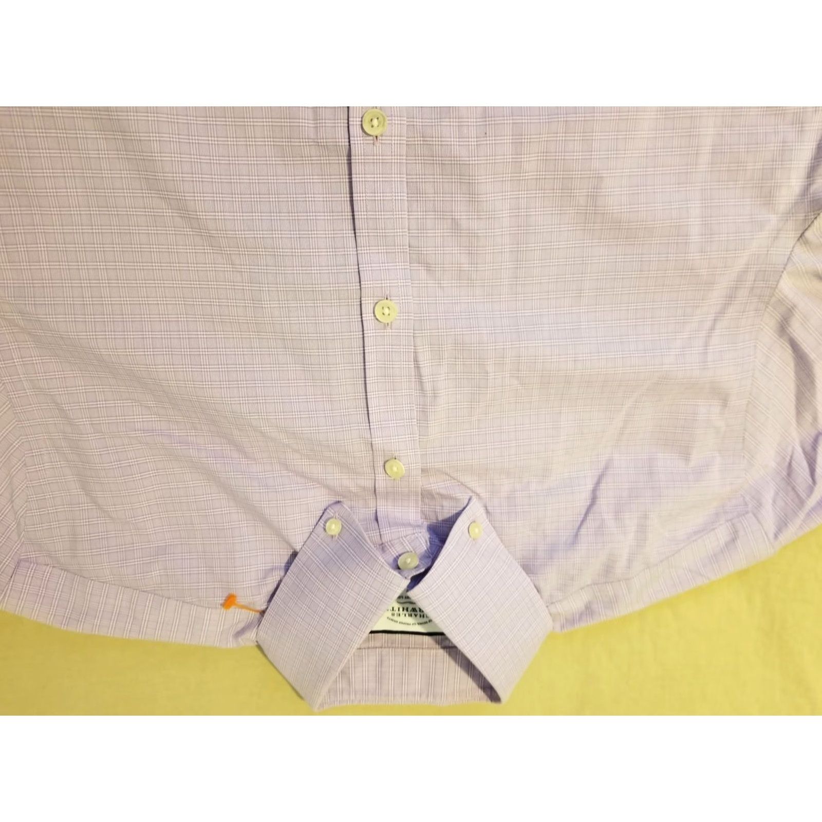 Charles Tyrwhitt Charles Tyrwhitt Dress Shirt Mens 15 33 Purple Cotton Button Long Sleeve Slimming Non-Iron, 100% Cotton, Regular, Classic Shirt Men’s Clothing Size 40R - 2 Thumbnail