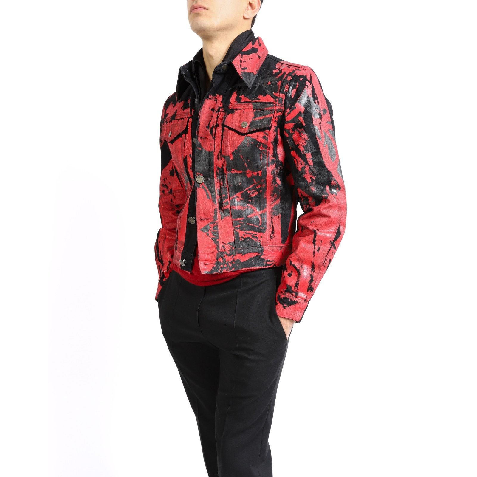 Calvin Klein 205W39NYC FW18 Red Warhol Screenprinted Denim Jacket Size US S / EU 44-46 / 1 - 2 Thumbnail