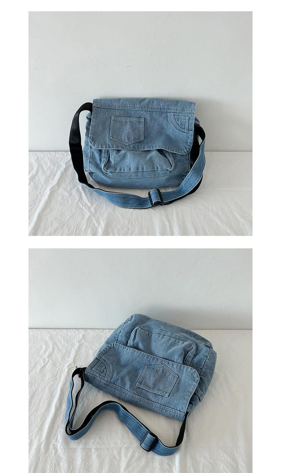 Jean Denim Messenger Bag Size ONE SIZE - 4 Thumbnail