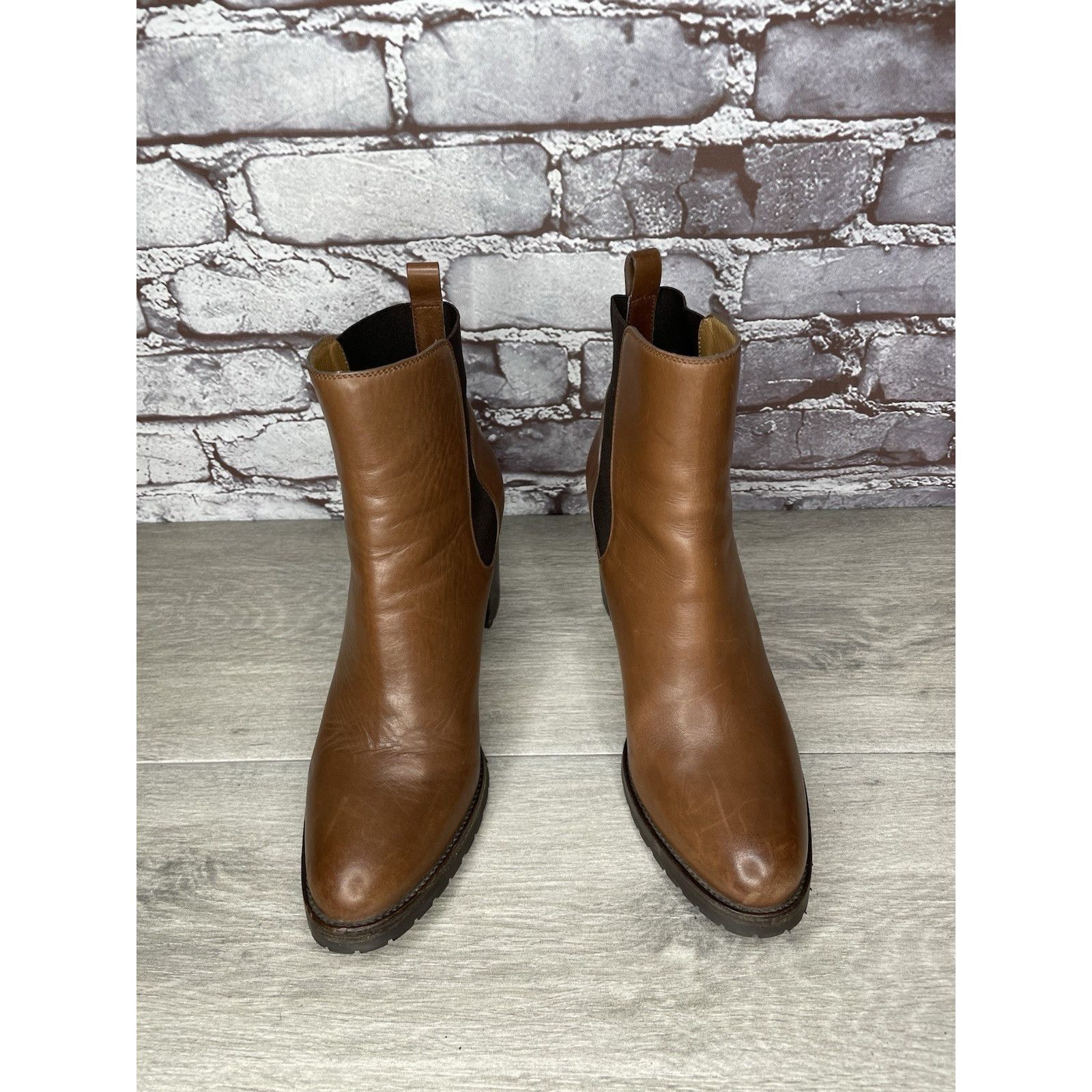 Sartore Sartore Paris Brown Leather Ankle Chelsea Vibram Heel Bootie Size US 7.5 / IT 37.5 - 16 Thumbnail