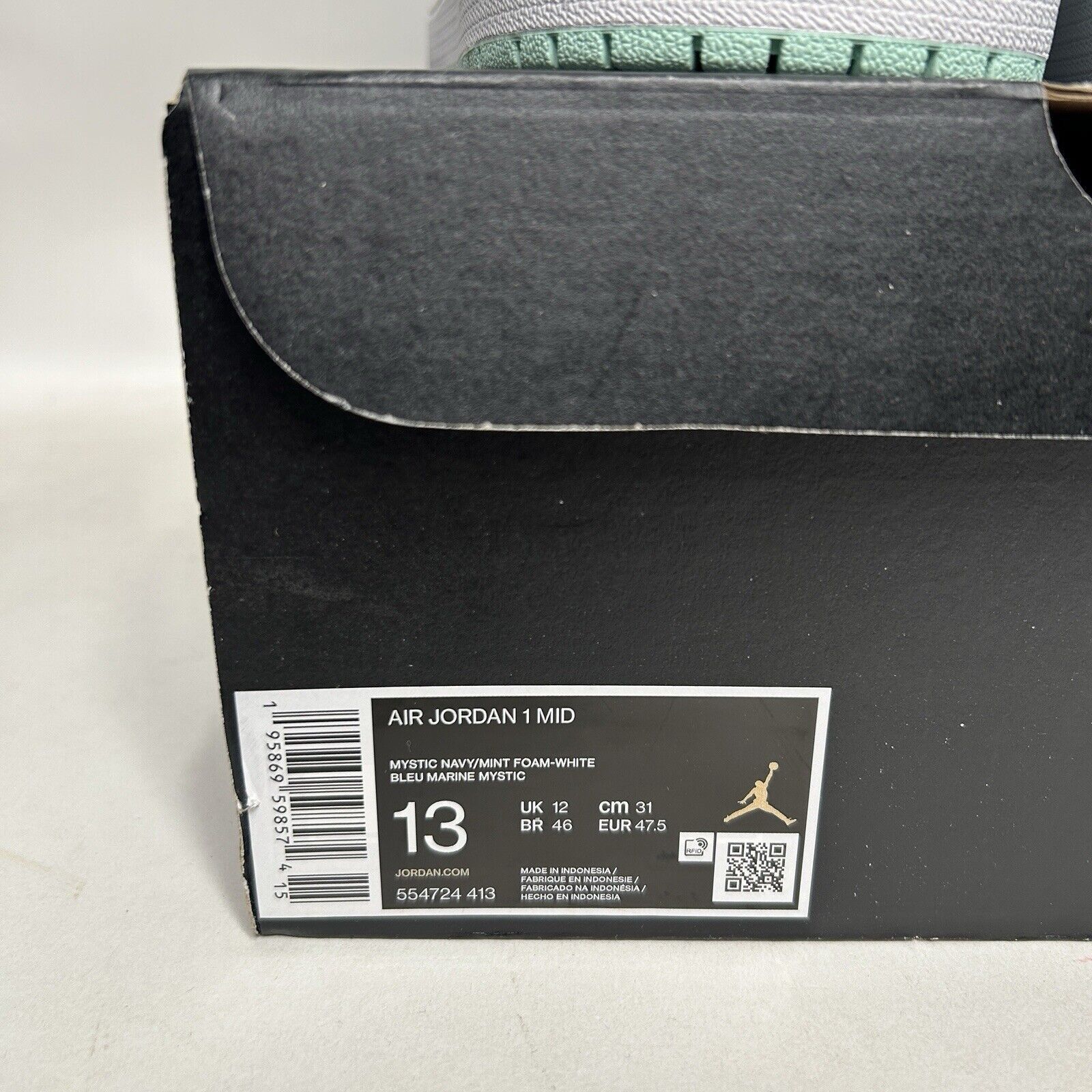 Nike Nike Air Jordan 1 Mid Retro “Mystic Navy/Mint Foam” 2024 Size US 13 / EU 46 - 5 Thumbnail