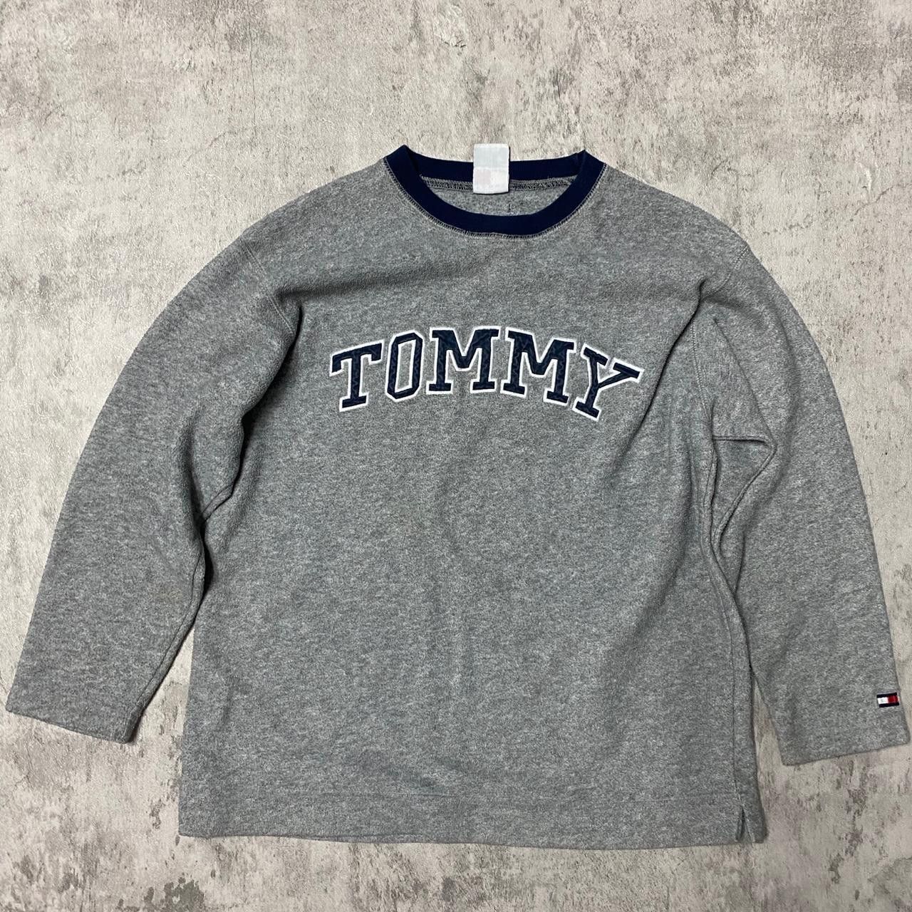 Tommy Hilfiger Grey Tommy Hilfiger sweatshirt with navy blue trim Size US L / EU 52-54 / 3 - 1 Thumbnail
