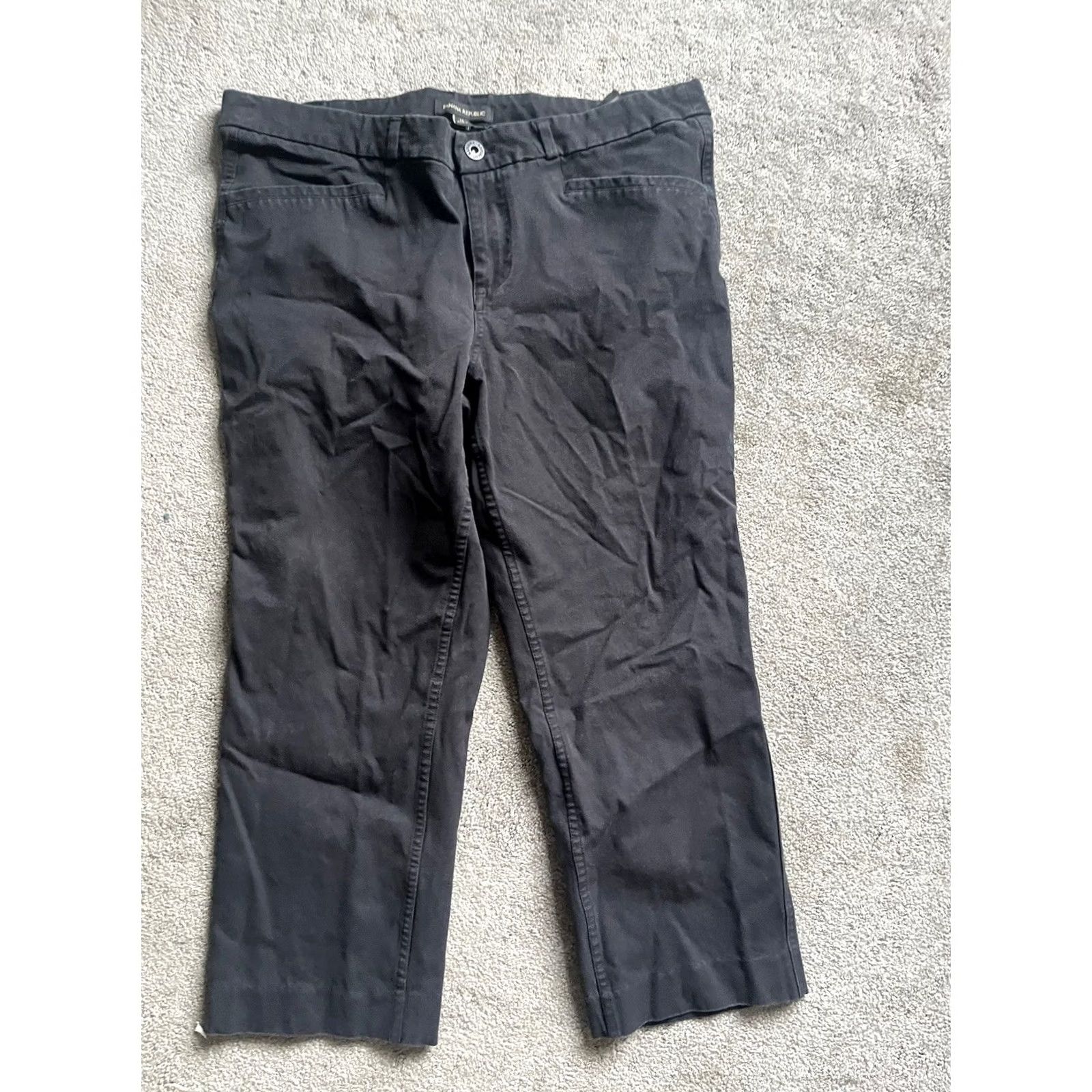Banana Republic Banana Republic Crop Pants Womens 14 Black Stretch Straight Leg Casual Capri Pants Size 36" / US 14 / IT 50 - 3 Thumbnail