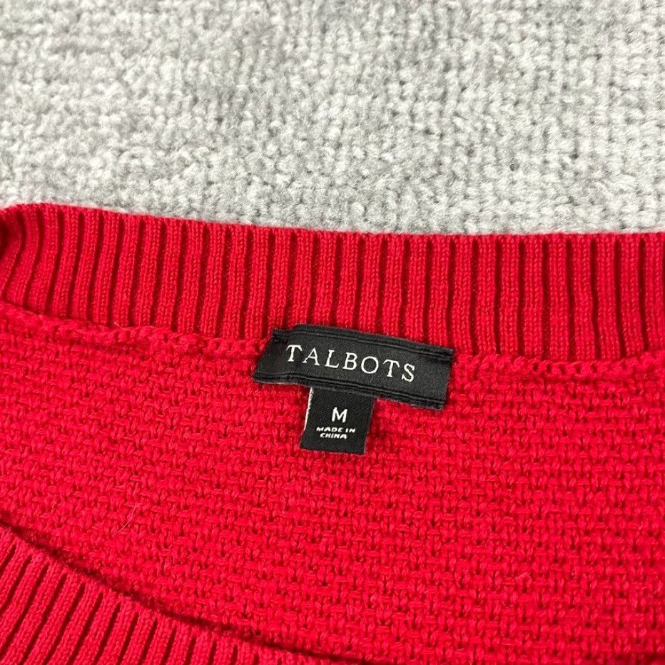 Talbots Talbots Sweater Womens Medium Red White Striped Anchor Nautical Coastal Knit Pullover Crew Neck Size M / US 6-8 / IT 42-44 - 3 Thumbnail