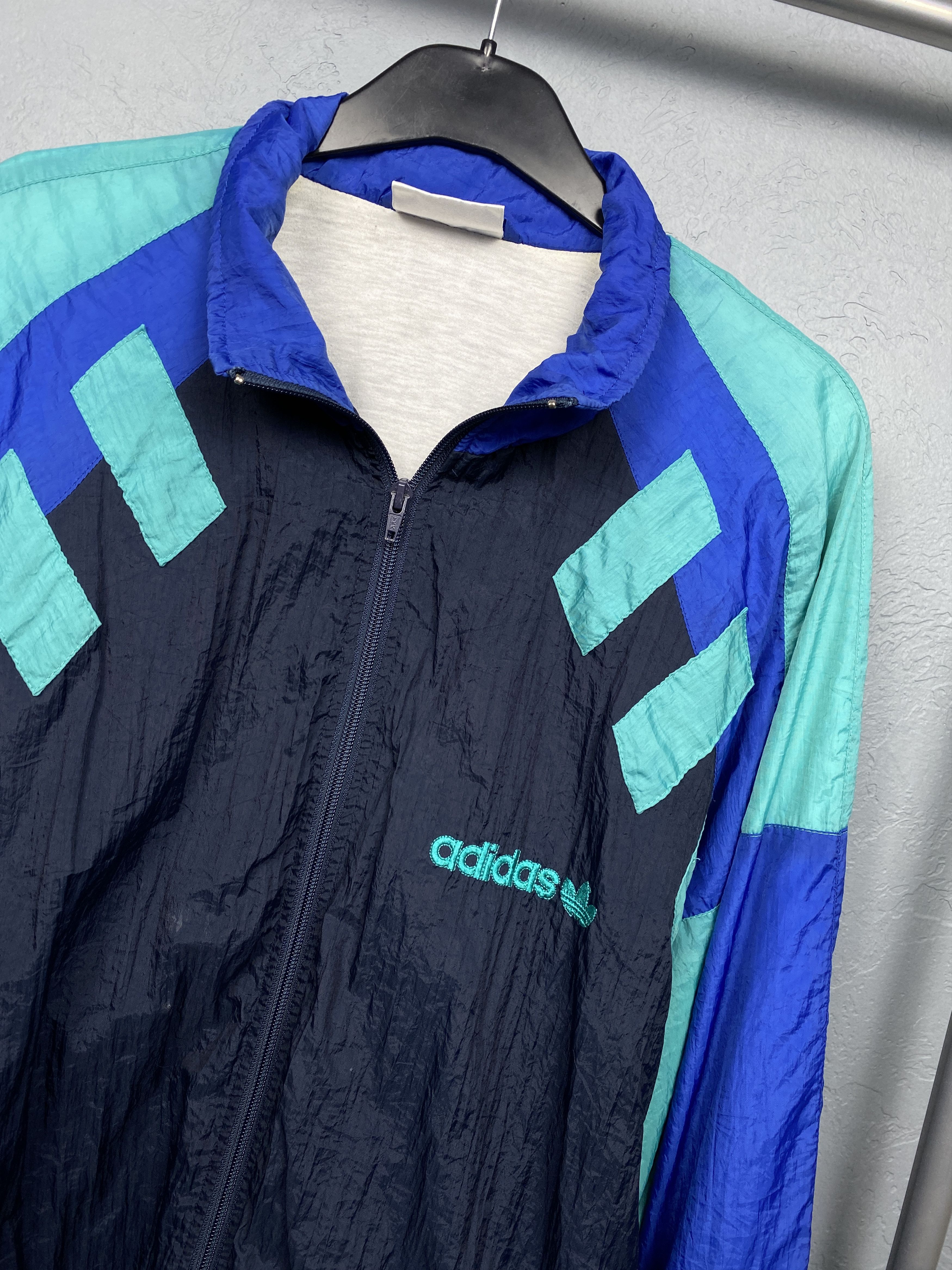 Adidas Adidas 90s Vintage Mens Nylon Track Top Jacket Size US XL / EU 56 / 4 - 2 Thumbnail