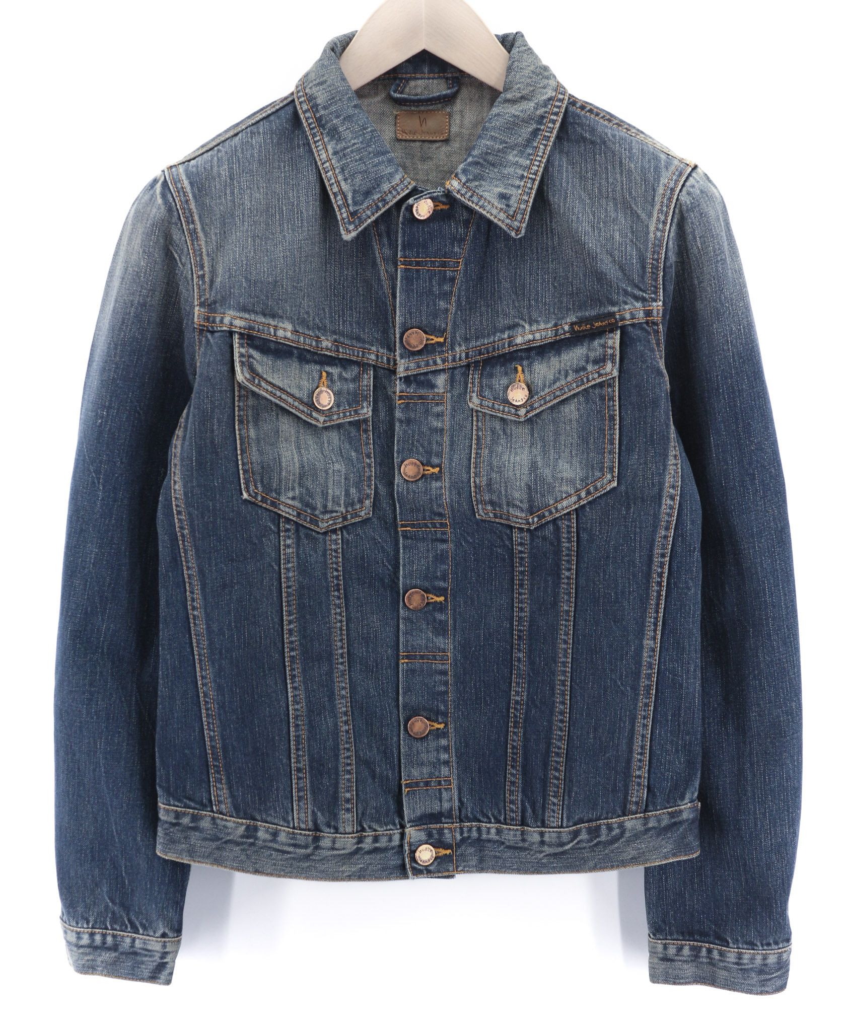 Nudie Jeans BILLY DARK AUTHENTIC DENIM S Blue Denim Jacket 80397 Size US S / EU 44-46 / 1 - 1 Thumbnail