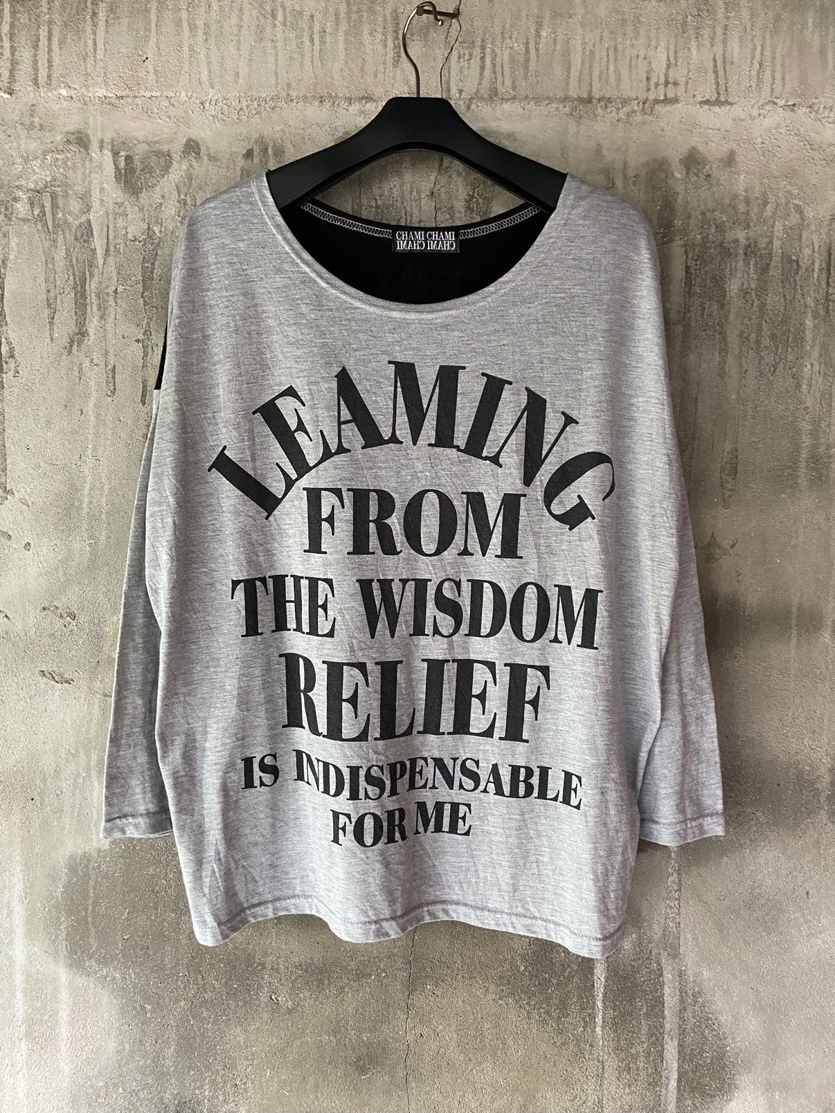 image of Beauty Beast x If Six Was Nine Leaming From The Wisdom Relief Long Sleeve in Black/Gray (Size Mediu