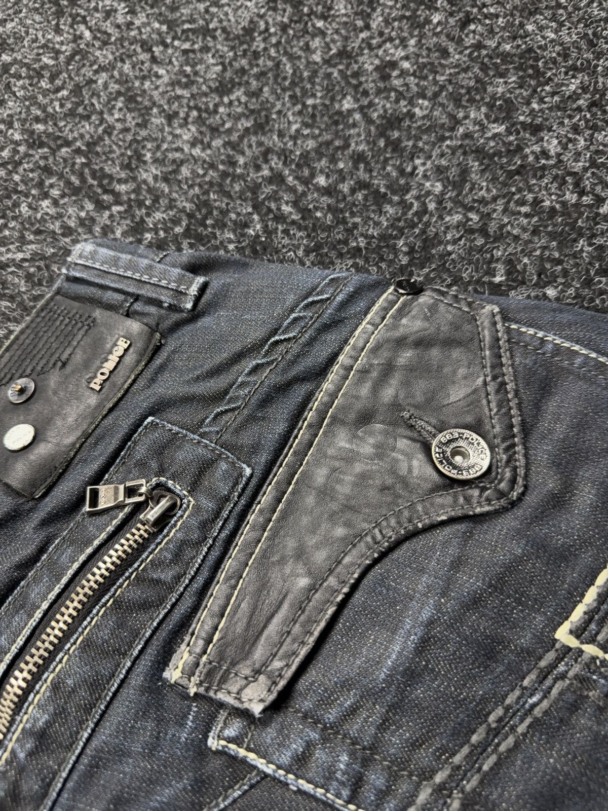 Japanese Brand Y2K Japanese Police G-Star style 00s Retro Dark Denim Jeans Size US 32 / EU 48 - 20 Thumbnail