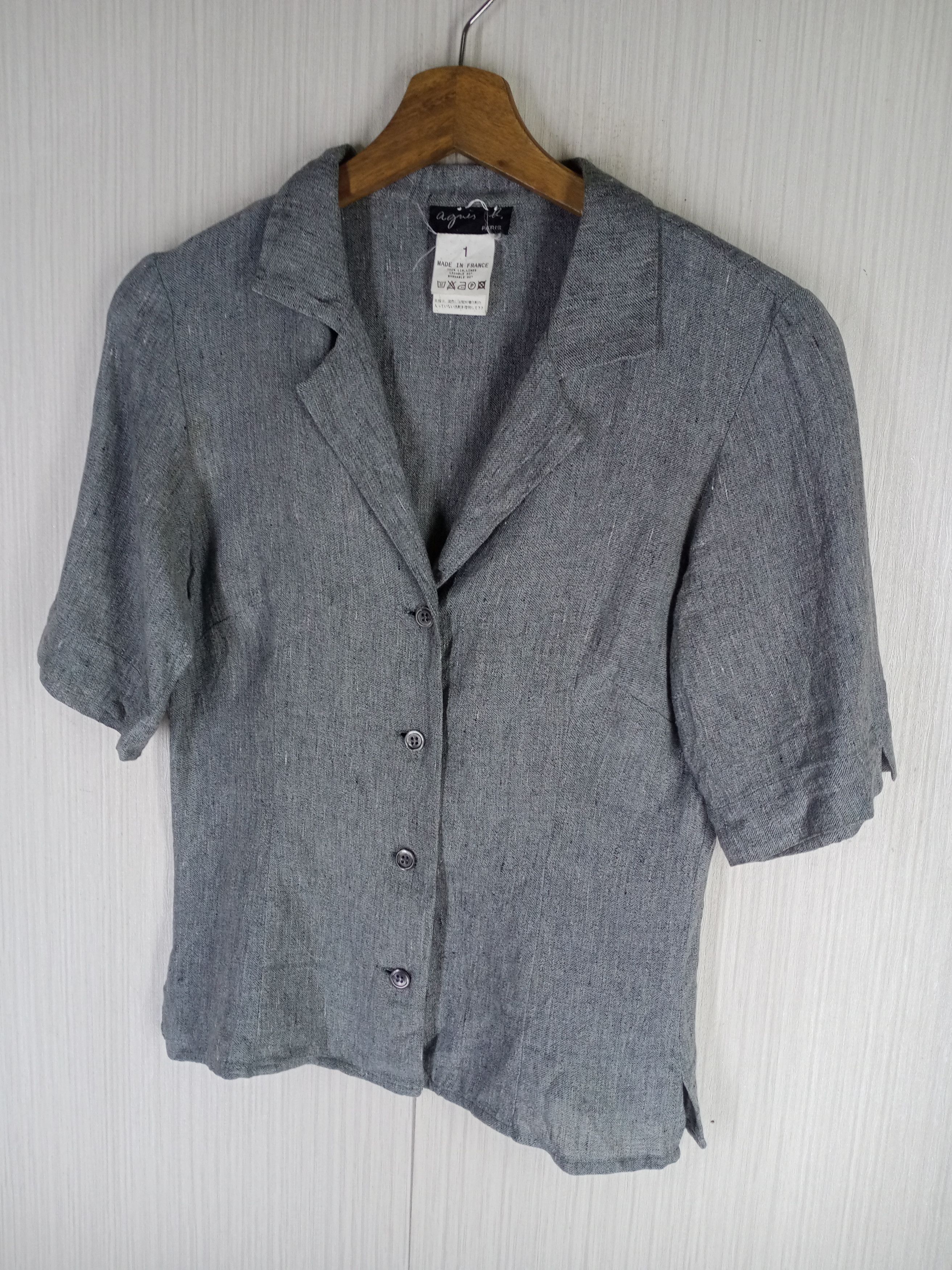 Vintage × agnes b. Rare Vintage Agnes B. Paris Linen Lightweight Blazer Size S / US 4 / IT 40 - 3 Thumbnail