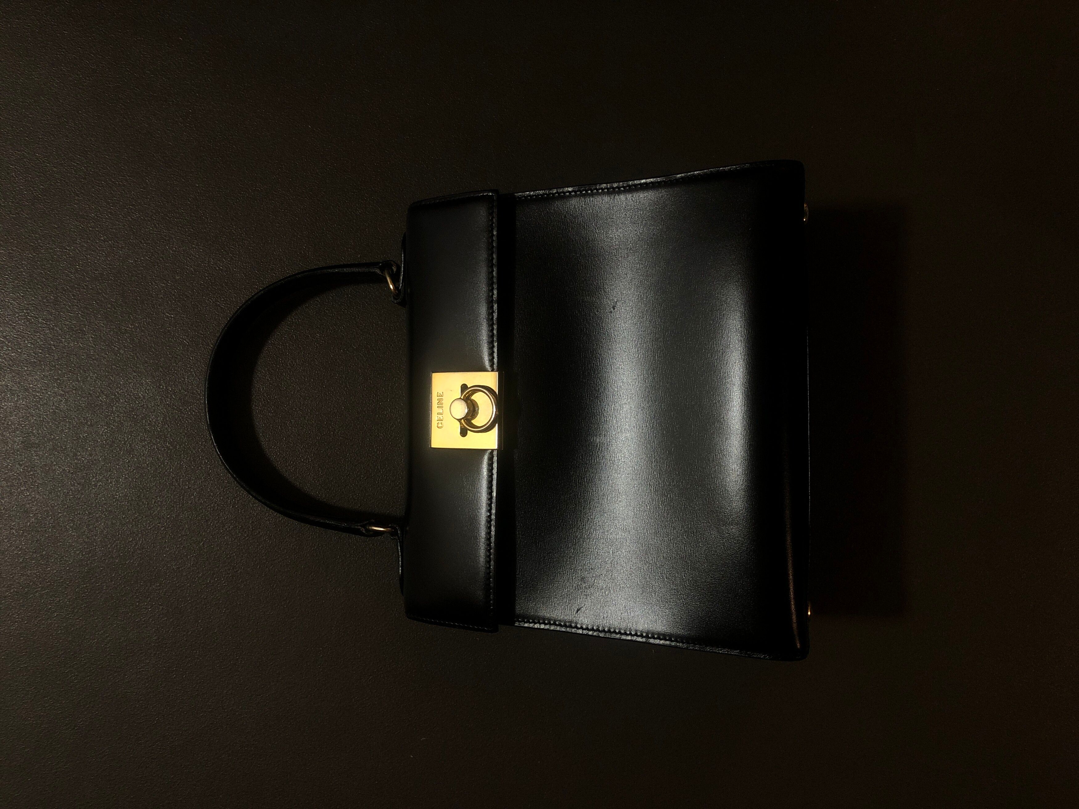 image of Celine Céline Leather Bag in Black, Women's