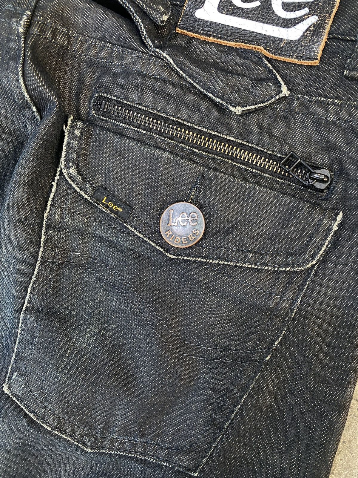Lee Vintage Lee Rider Zipper Buckle Black Sun Faded Denim Size US 30 / EU 46 - 12 Thumbnail