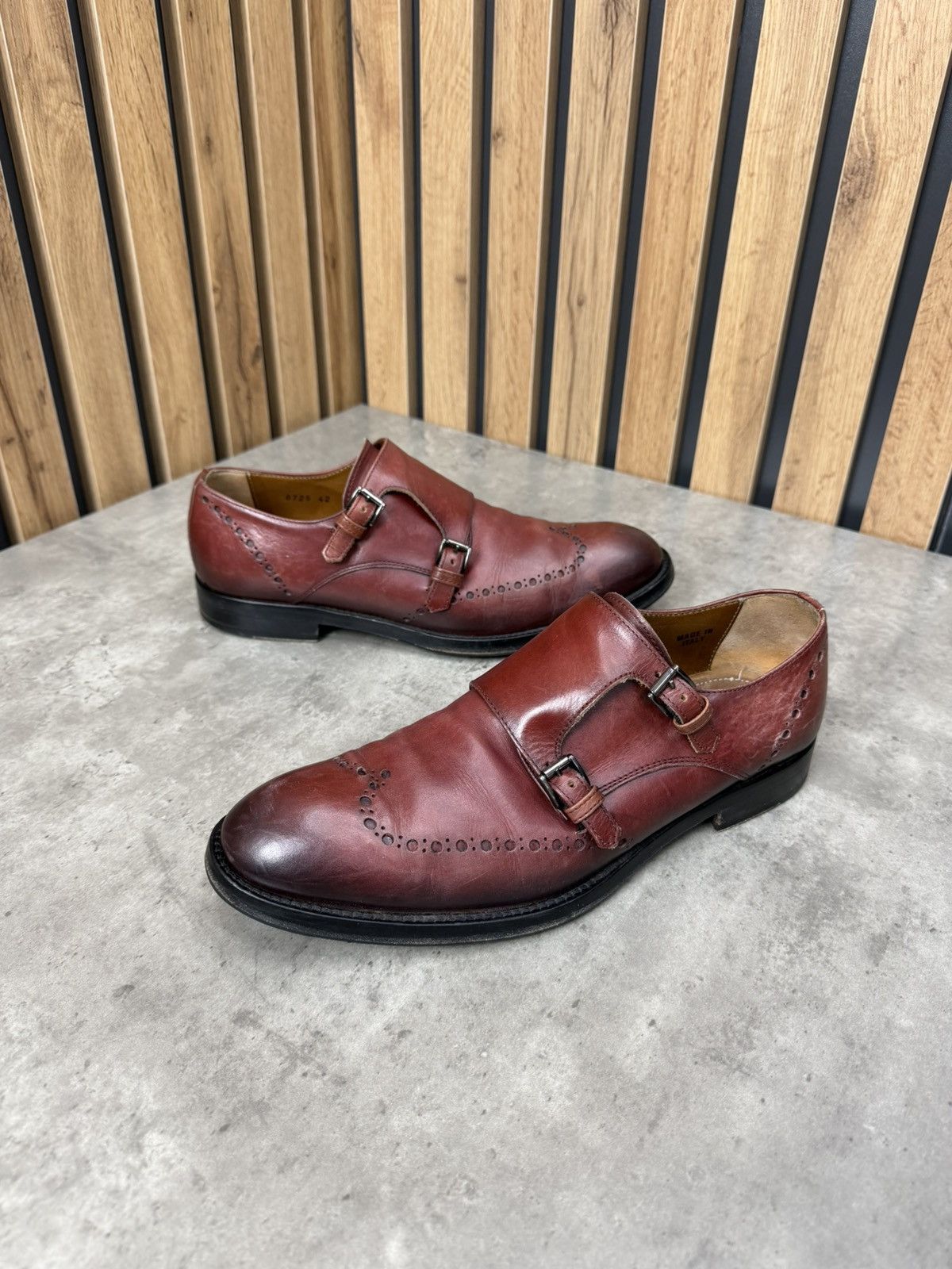 Antonio Maurizi Antonio Maurizi Double Monk Strap Leather Shoes Burgundy Size US 9 / EU 42 - 4 Thumbnail
