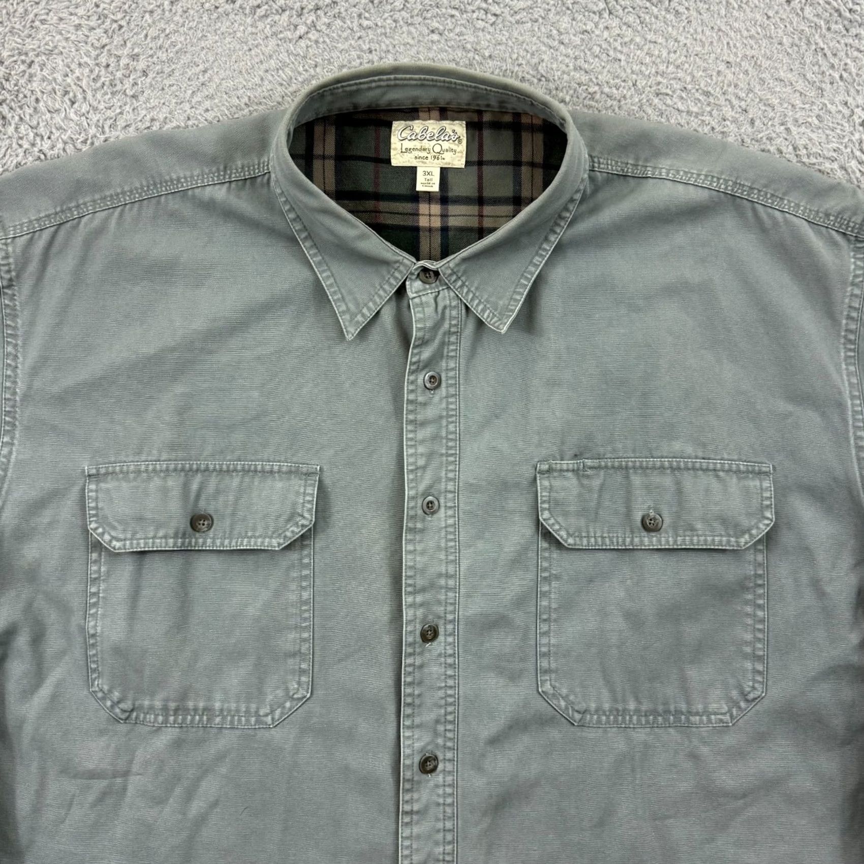 Vintage VINTAGE Cabela's Shacket Shirt 3XLT Long Sleeve Flannel Lined Button Up Pocket Heavy USA Blue Size US XXL / EU 58 / 5 - 4 Thumbnail
