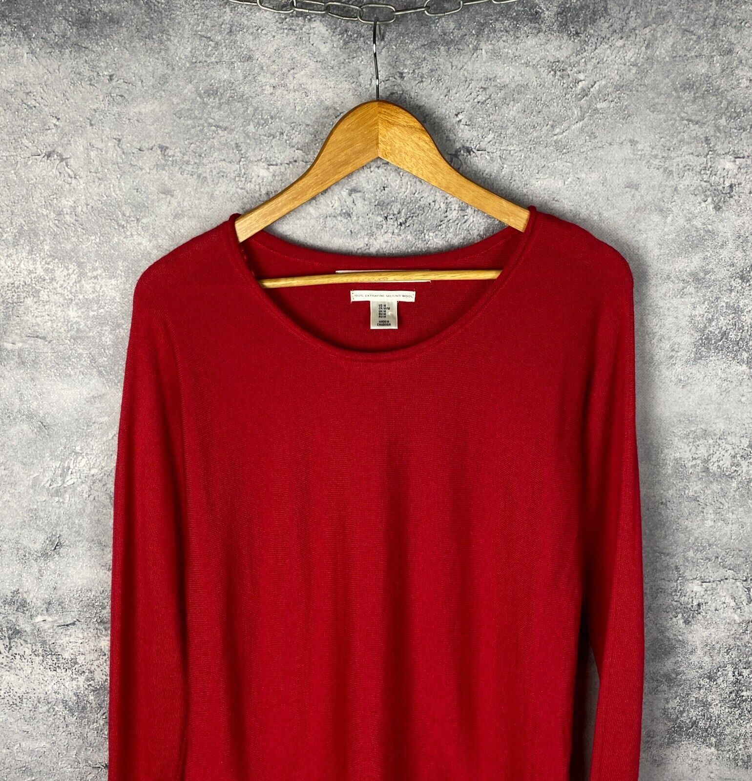 Other Max Studio Sweater Merino Wool Size M Red Long Sleeve ` Size M / US 6-8 / IT 42-44 - 2 Thumbnail
