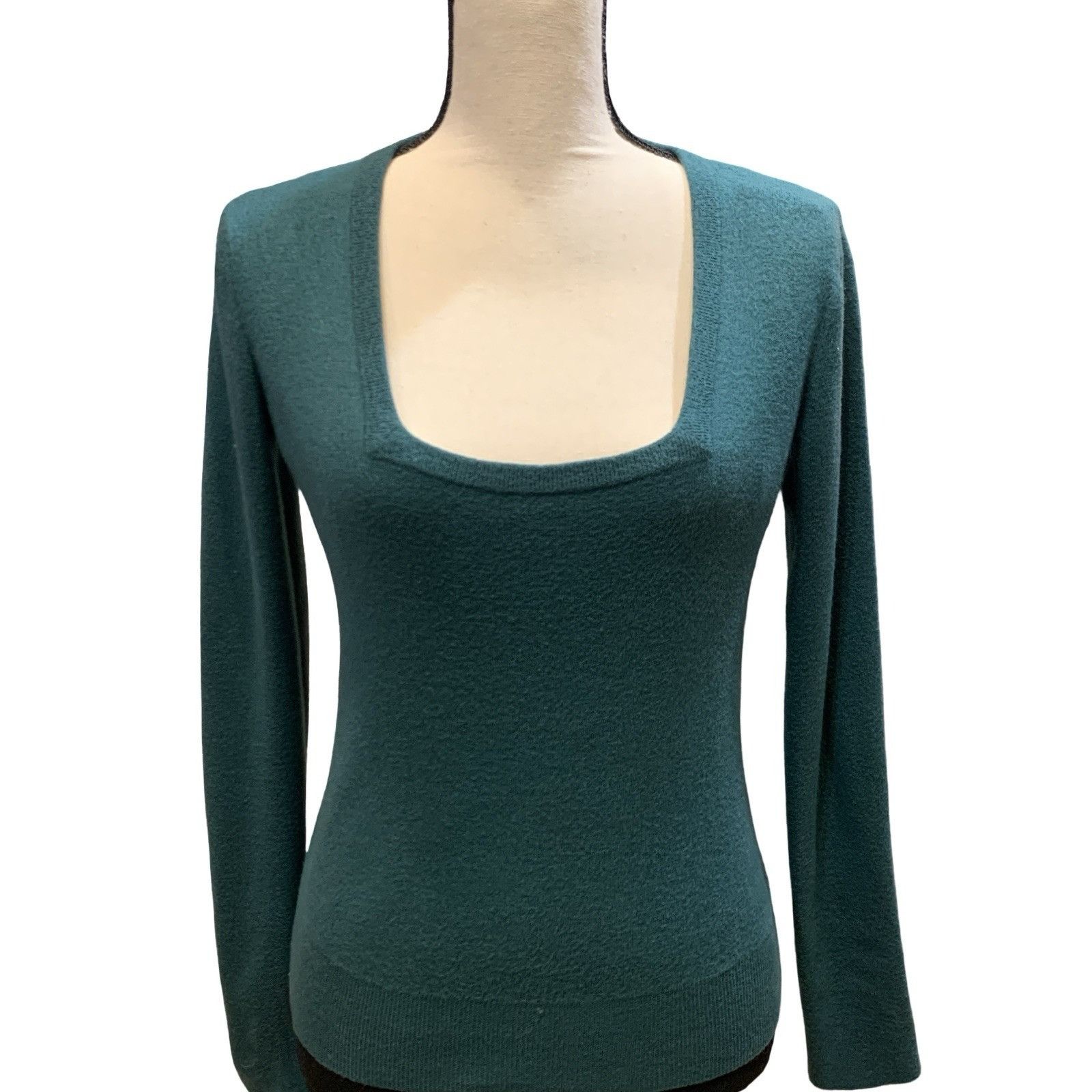 Balenciaga Balenciaga Knits Green Square Neck 100% Wool Sweater Sz 42 Size S / US 4 / IT 40 - 1 Thumbnail