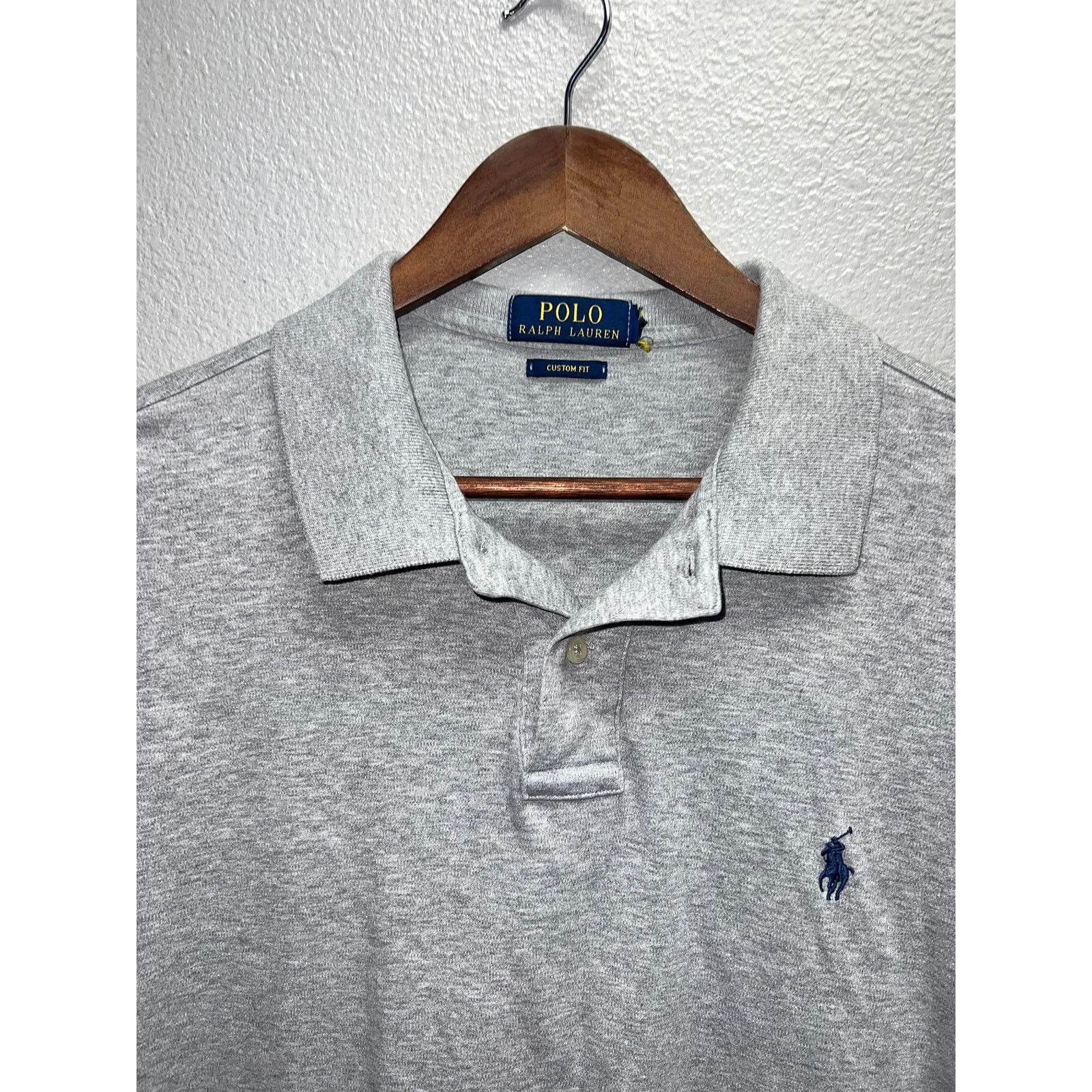 Vintage Polo Ralph Lauren Gray Polo Shirt Small Pony PRL Mens Large Size US L / EU 52-54 / 3 - 2 Thumbnail
