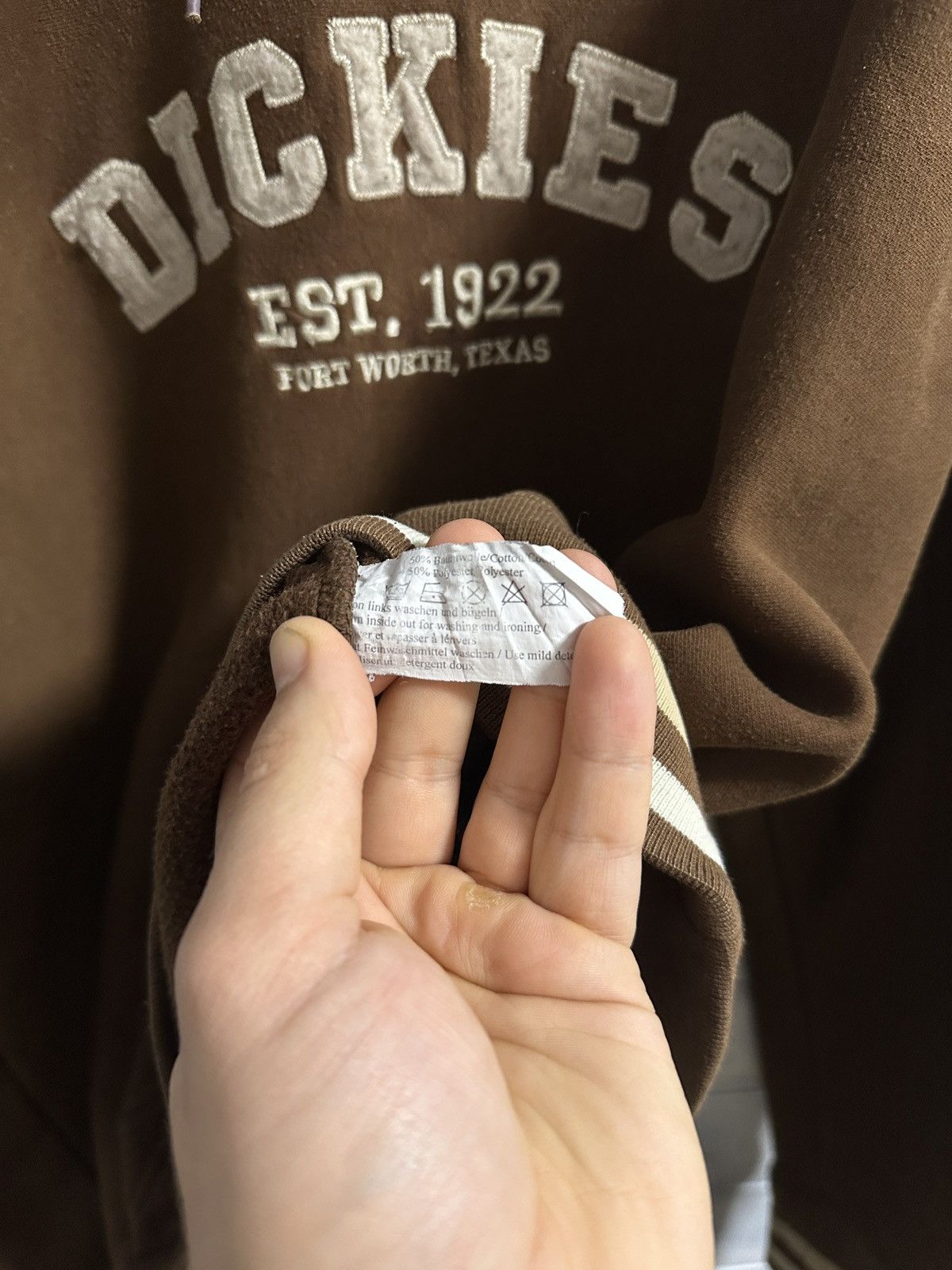 Dickies Rare Vintage Hoodie Dickies Fort Worth, Texas Brown Size XL Size US XL / EU 56 / 4 - 8 Thumbnail