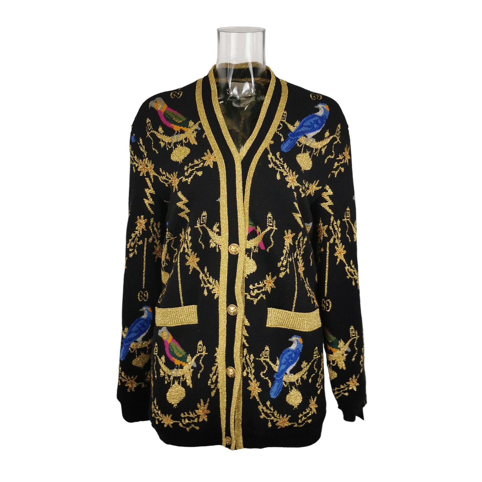 Gucci Gucci Bird Pattern V-Neck Cardigan Size XS Size US XS / EU 42 / 0 - 1 Thumbnail