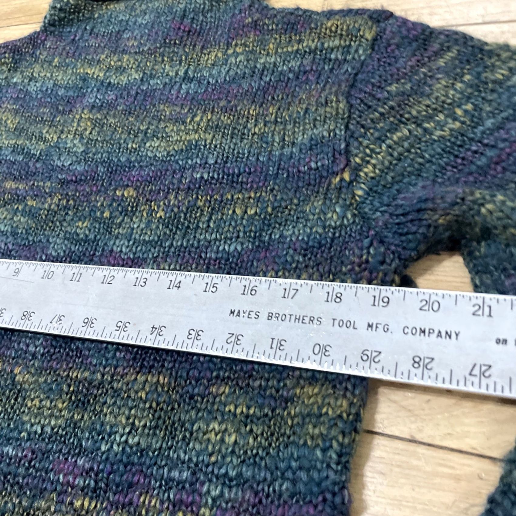 Vintage VINTAGE St. John's Bay Wool Roll Neck Sweater Women L Green Purple Knit Pullover 90s Size L / US 10 / IT 46 - 7 Thumbnail