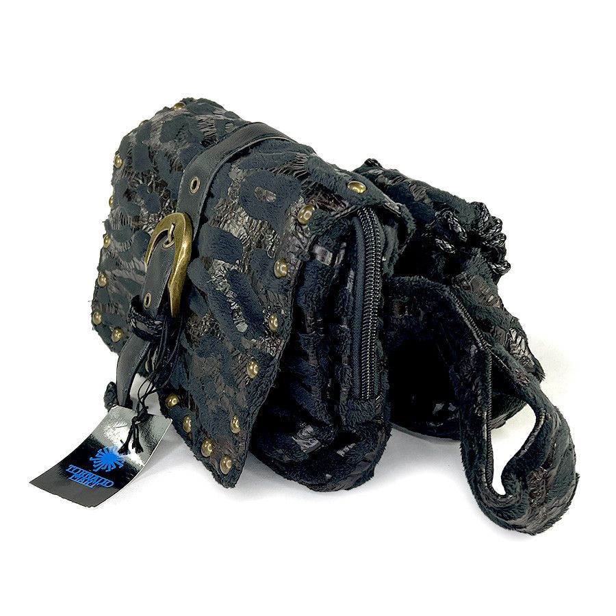 Tornado Mart Tornado Mart Vintage Black Faux Fur/Leather Dbl Fanny Pack Size ONE SIZE - 2 Thumbnail