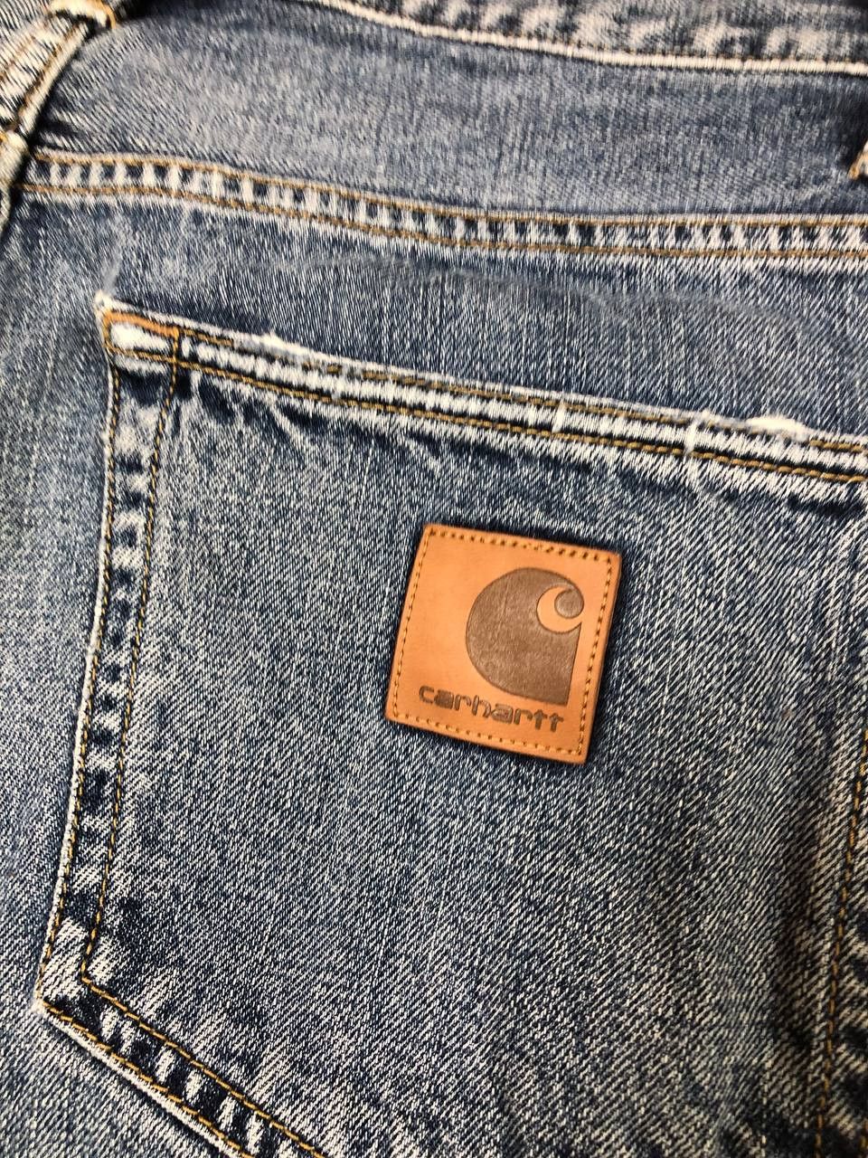 Carhartt × Japanese Brand Crazy Crash Dirty Baggy Faded Jean Japan Avant Garde Style Size US 32 / EU 48 - 4 Thumbnail