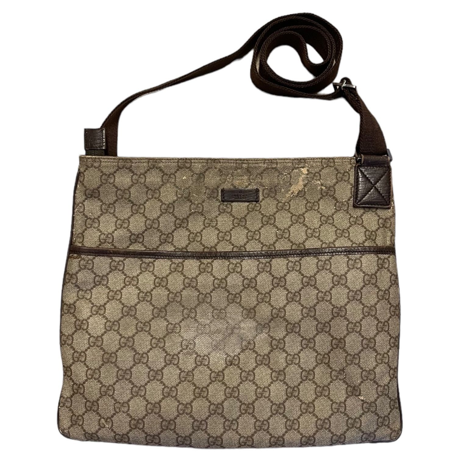 image of Gucci GG Coated Canvas Shoulder Crossbody Bag Purse in Brown, Women's