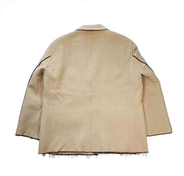 Issey Miyake Issey Miyake Beige fringed wool coat Size M / US 6-8 / IT 42-44 - 2 Thumbnail