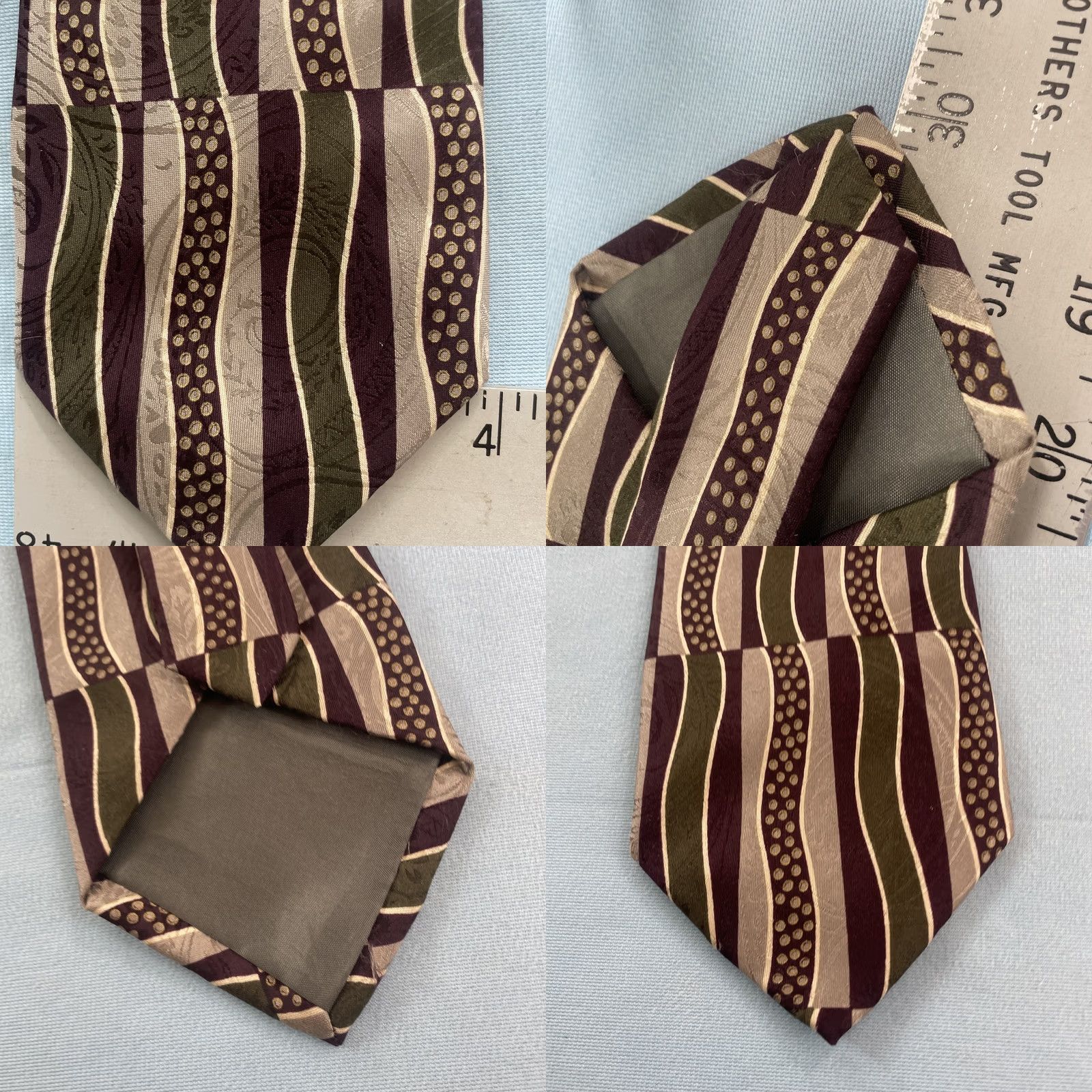 Vintage VINTAGE Clubfellow Italy Silk Necktie MCM Wavey Stripe Earth Psychedelic Geometric 4x60 Neck Tie Men Size ONE SIZE - 8 Thumbnail