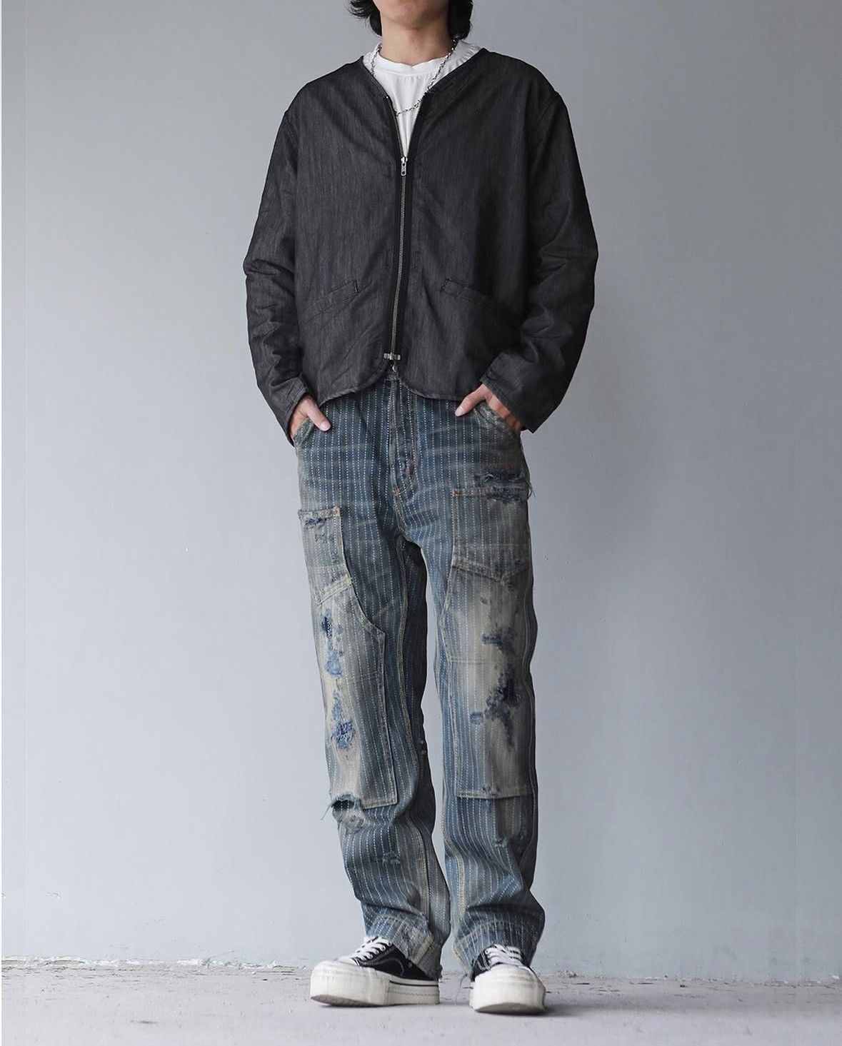Japanese Brand Wabash Buckleback Double Knee Dungaree Striped Union Kountry Size US 36 / EU 52 - 23 Thumbnail