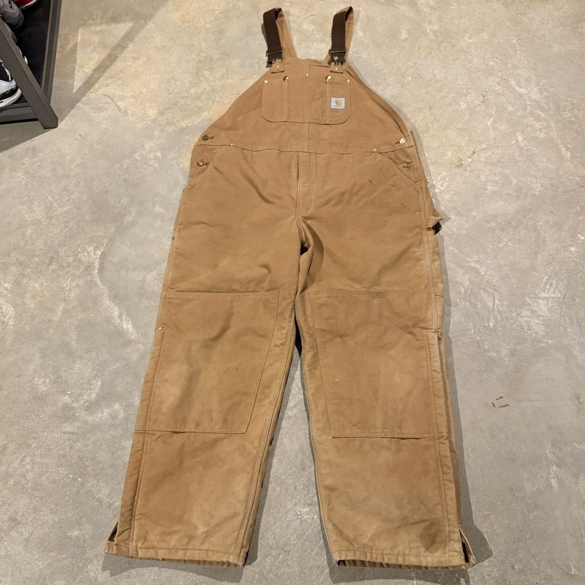 Carhartt Vtg Carhartt R02 Faded Double Knee Insulated Bib Overalls Size US 44 / EU 60 - 2 Thumbnail