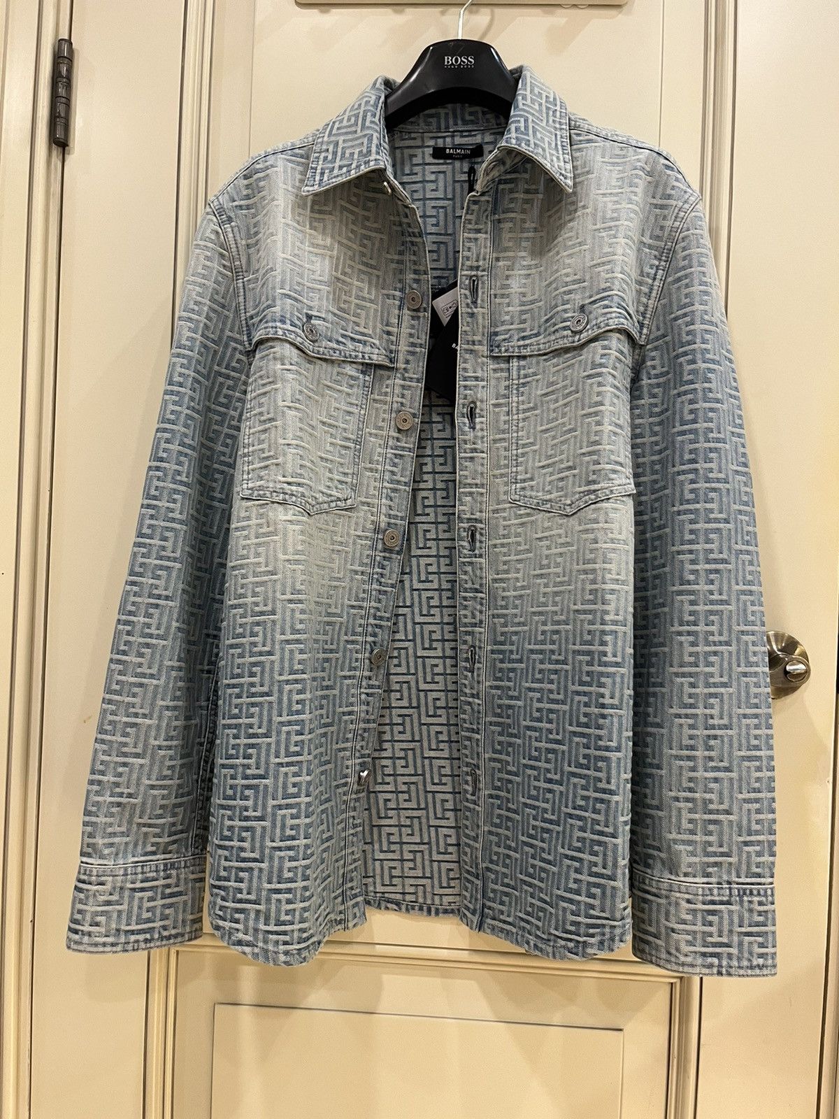 Balmain Monogram Denim overshirt size 46 Size US S / EU 44-46 / 1 - 20 Thumbnail