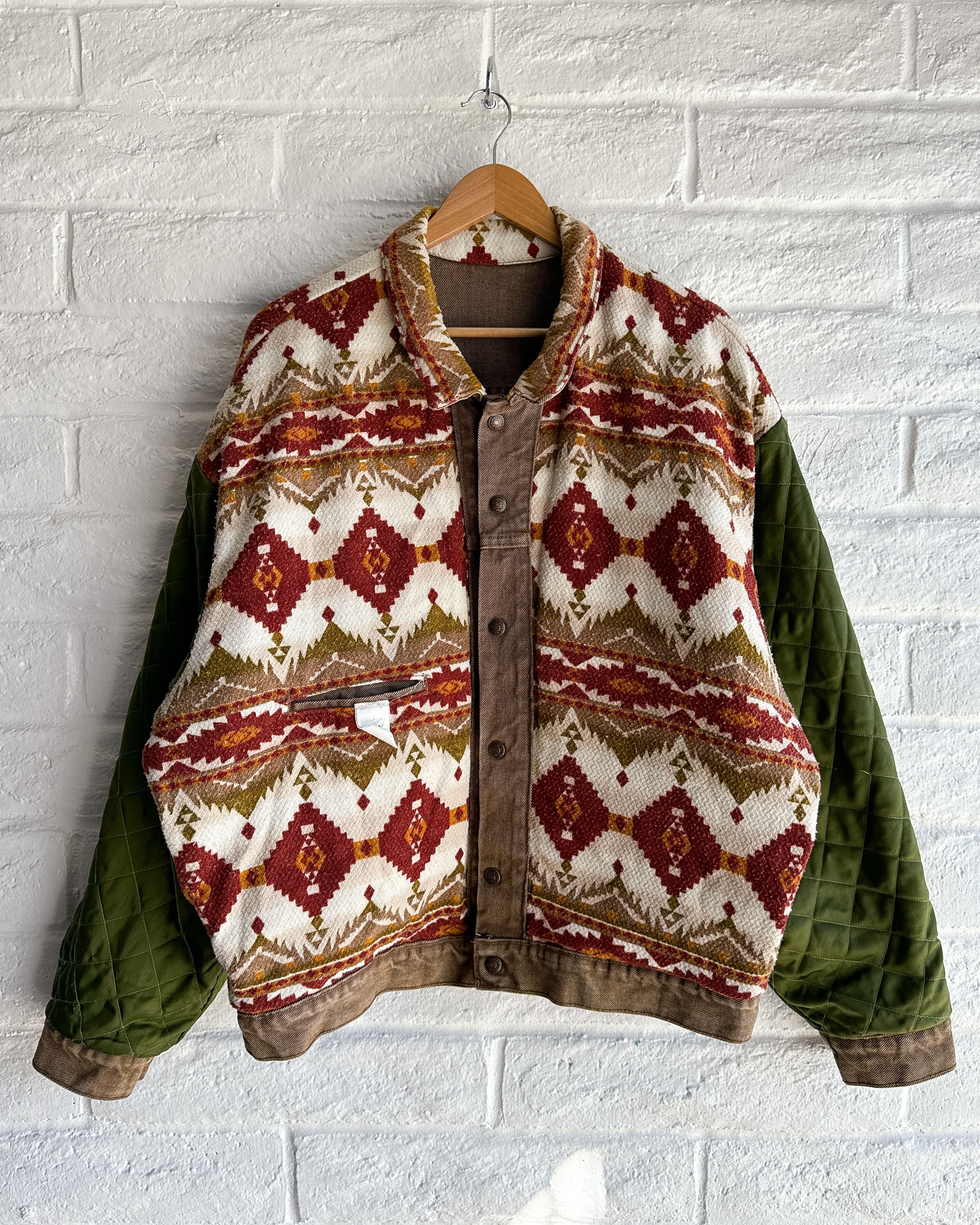 Levi's Vintage Levis Reversible Trucker Jacket Native Blanket Lined Size US L / EU 52-54 / 3 - 1 Thumbnail