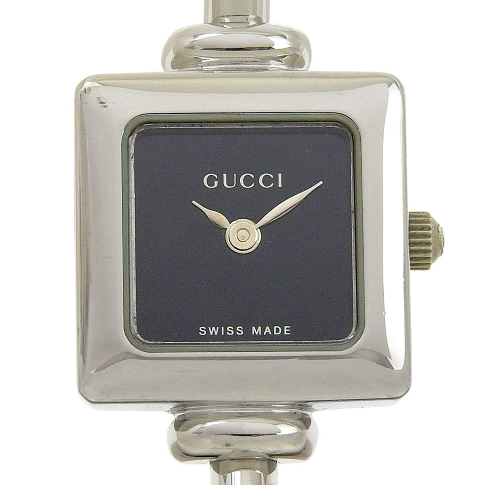 Gucci Gucci Women's 1900L Stainless Steel Quartz Analog Watch with Black Dial Size ONE SIZE - 1 Thumbnail