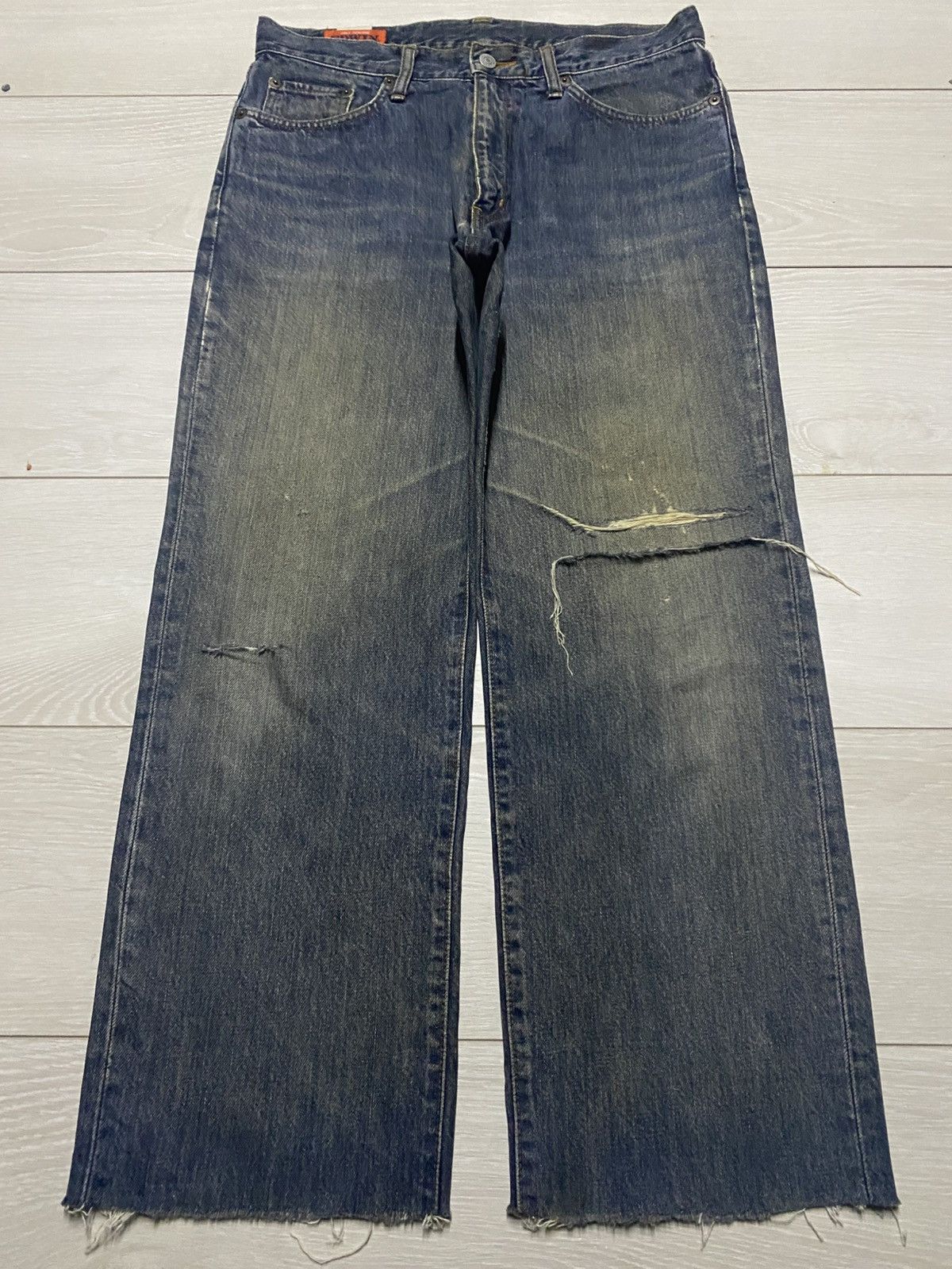 Edwin Rare Vintage Edwin Frontier Orange Tab Mud Wash Jeans Size US 31 - 1 Thumbnail