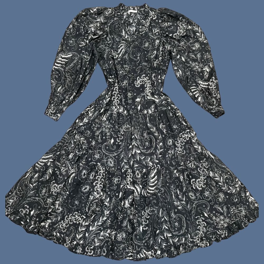 Ulla Johnson Ulla Johnson Cotton Midi Dress Black White 6 Women Floral Fit & Flare Size M / US 6-8 / IT 42-44 - 1 Thumbnail