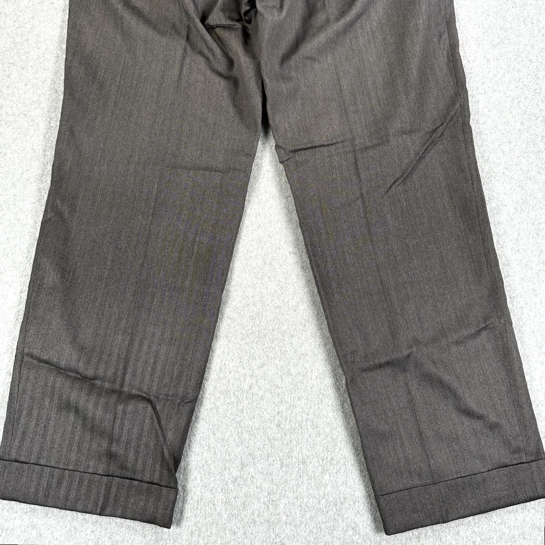 Vintage Norton & Sons Dress Pants Mens 38x29 Gray Herringbone Cuffed Savile Row Dress Pants Mens Regular Gray Herringbone 90s? Size US 38 / EU 54 - 7 Thumbnail