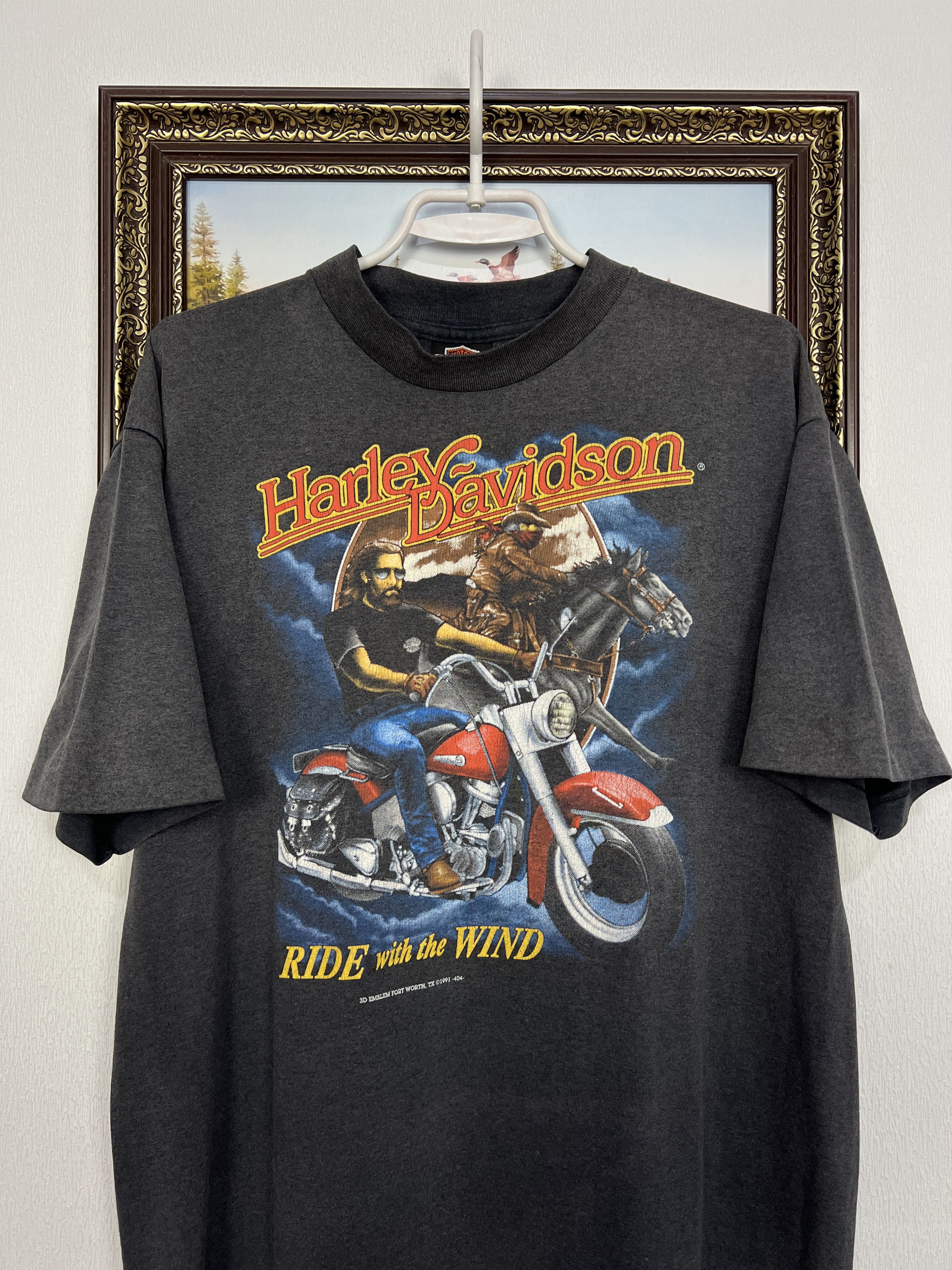 Harley Davidson Ride With The Wind 3D Emblem Harley Davidson Shirt Tee Size US XL / EU 56 / 4 - 2 Thumbnail