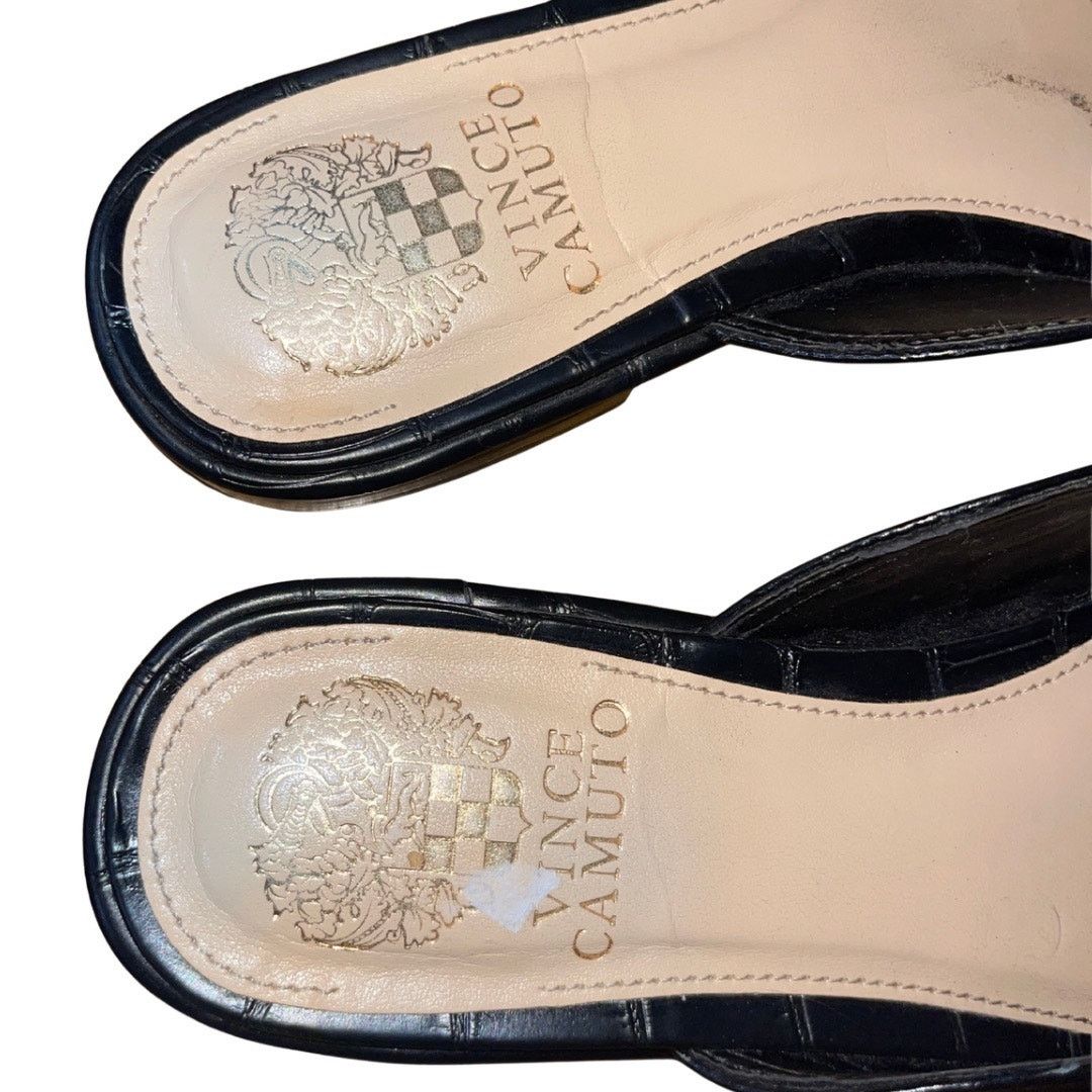 Vince Camuto Rachey Chain Link Mule Slip On Leather Flats Slides Shoes Size US 8.5 / IT 38.5 - 5 Thumbnail