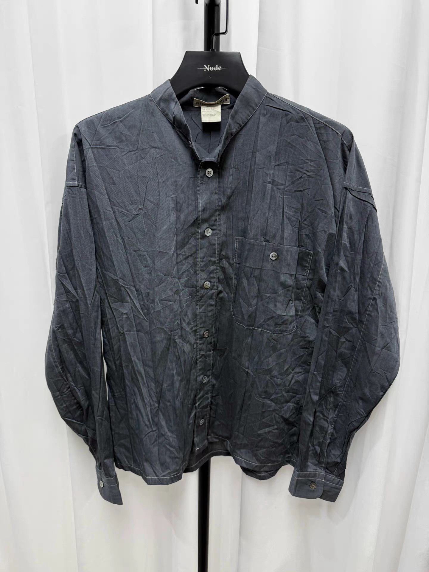 Issey Miyake Issey miyake Striped Pleated Stand Collar Shirt K20 Size US L / EU 52-54 / 3 - 1 Thumbnail