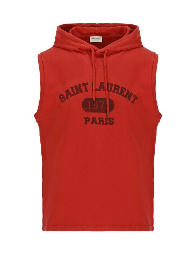 Saint Laurent Paris o1bcso1str0924 Sleeveless Hodie in Red Size US XL / EU 56 / 4 - 1 Thumbnail