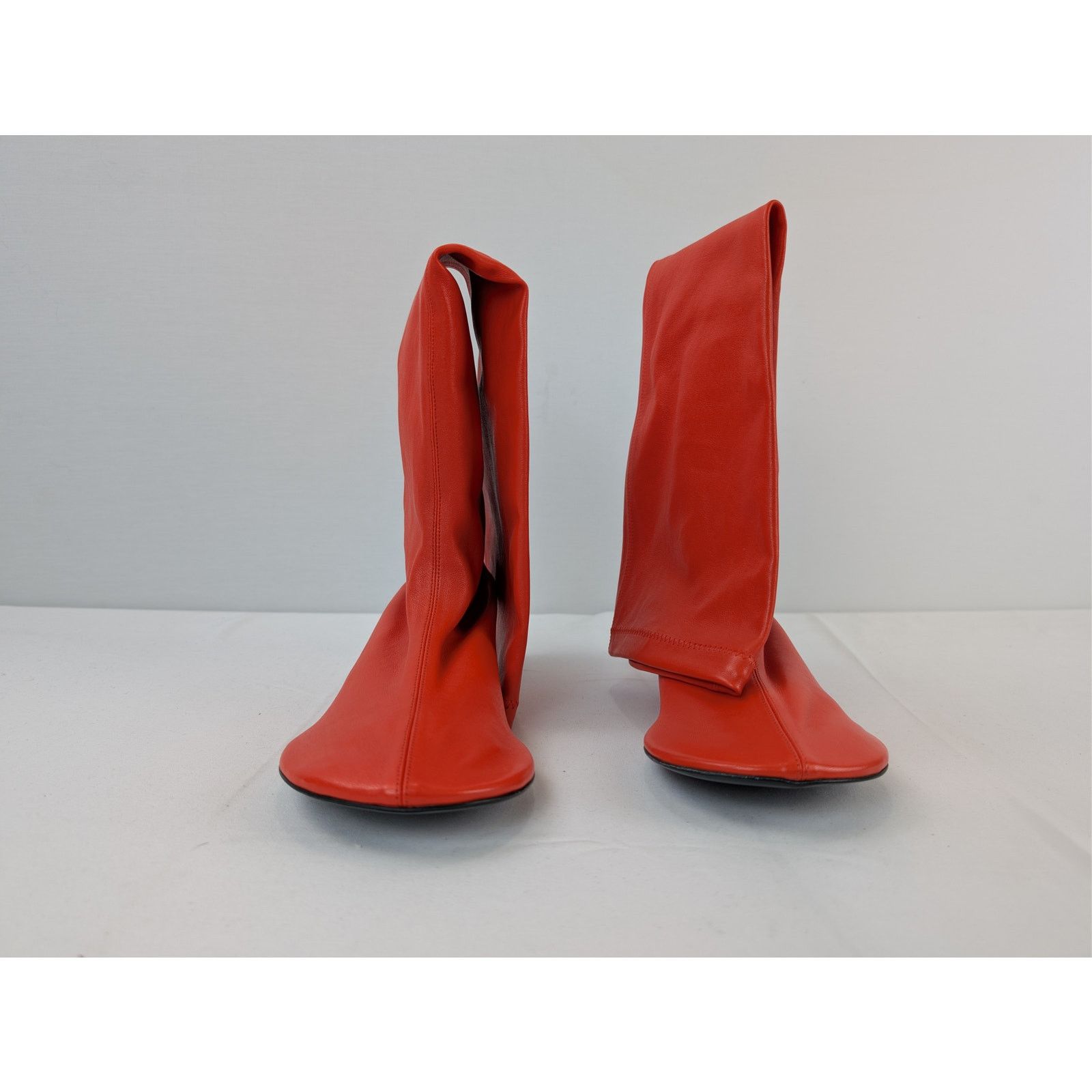 Jil Sander o1rshd1 Women's Nappa Stretch Leather High Boots in Poppy Size US 9 / IT 39 - 9 Thumbnail