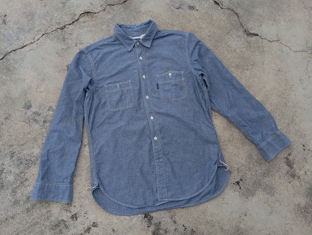 Japanese Brand Chambray Indigo & Double Pocket shirt 🎌 Size US L / EU 52-54 / 3 - 2 Thumbnail