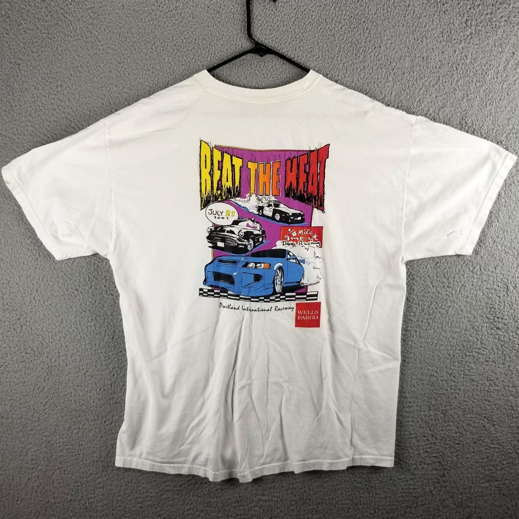 Vintage Vintage Oregon Shirt XL White - Police Drag Racing Cars 2001 Beat the Heat Mens XL T-Shirt Size US XL / EU 56 / 4 - 2 Thumbnail
