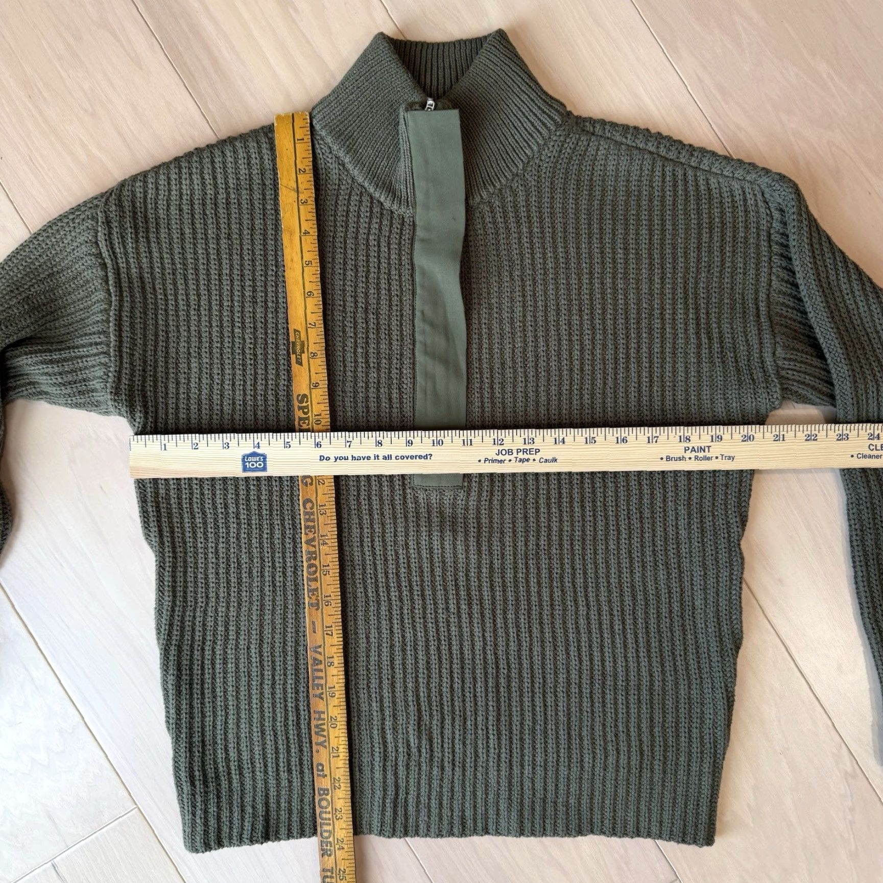 Outerknown Outerknown Sweater Small Green 1/2 Zip Cotton Pullover Minimalist NATO-Style? Size US S / EU 44-46 / 1 - 3 Thumbnail