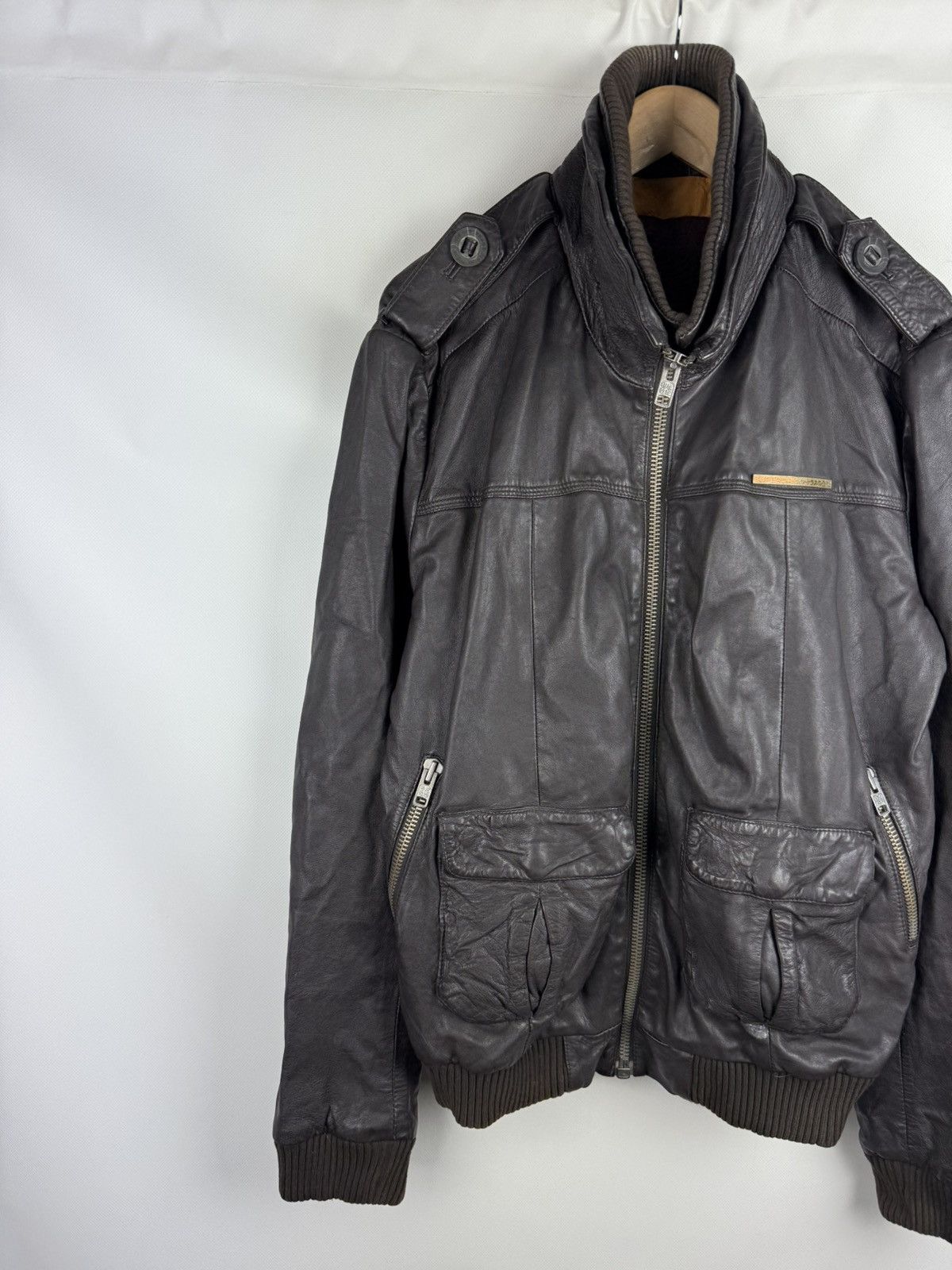 Superdry Superdry Japan Men’s Leather Bomber Jacket Size XL Size US XL / EU 56 / 4 - 3 Thumbnail