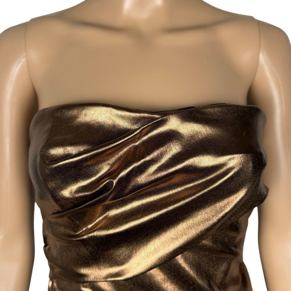 Zara NWT New Zara Metallic Strapless Bronze Top Size XS Size XS / US 0-2 / IT 36-38 - 2 Thumbnail