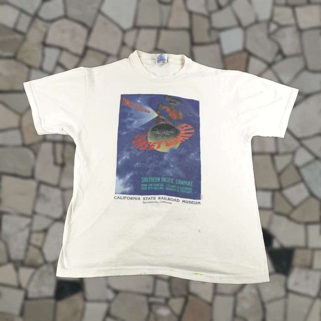 Hanes VINTAGE Hanes California State Railroad Museum Graphic Print Shirt Mens Large White 90s Size US L / EU 52-54 / 3 - 1 Thumbnail